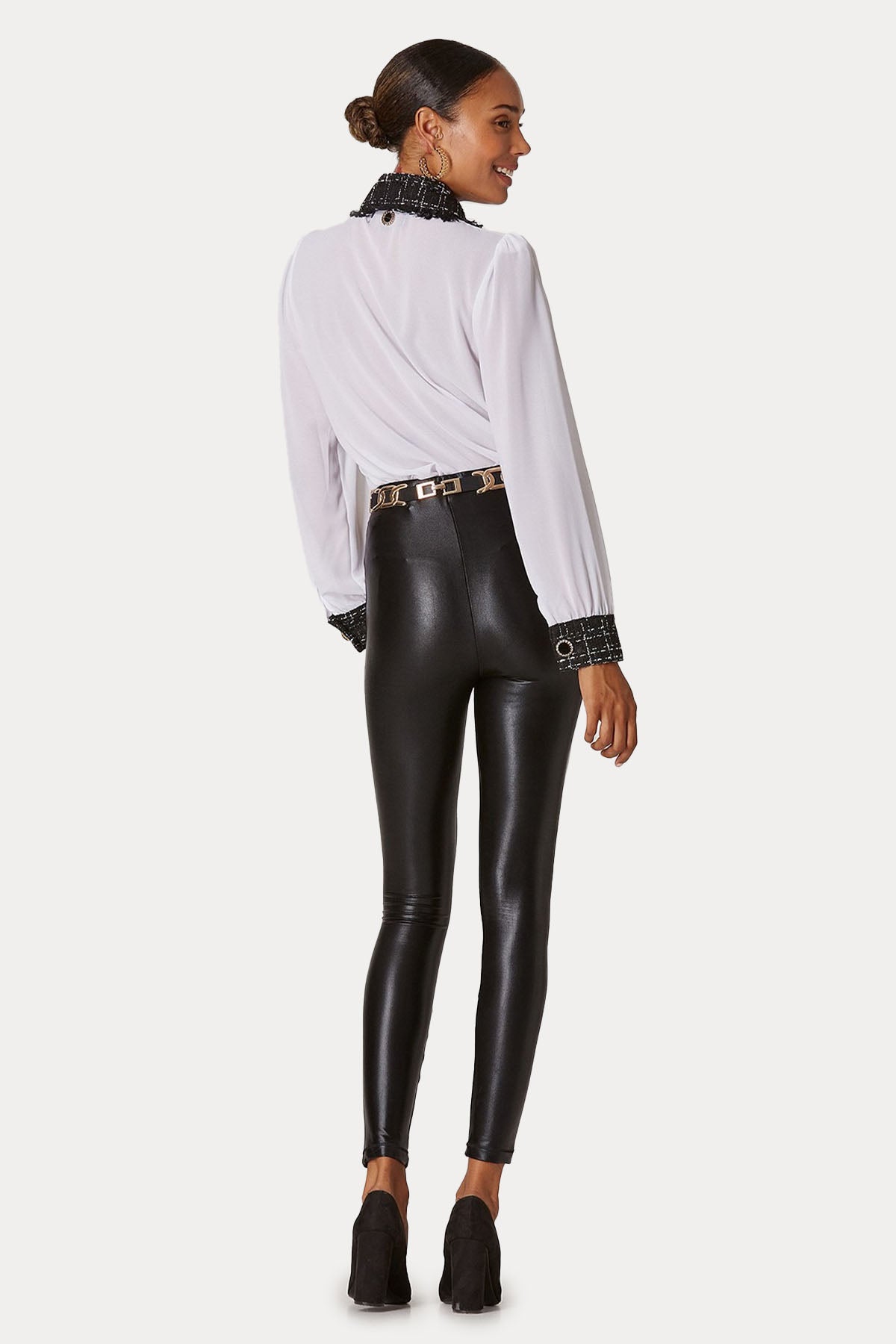 Lynne Yüksek Bel Skinny Fit Deri Tayt Pantolon-Libas Trendy Fashion Store