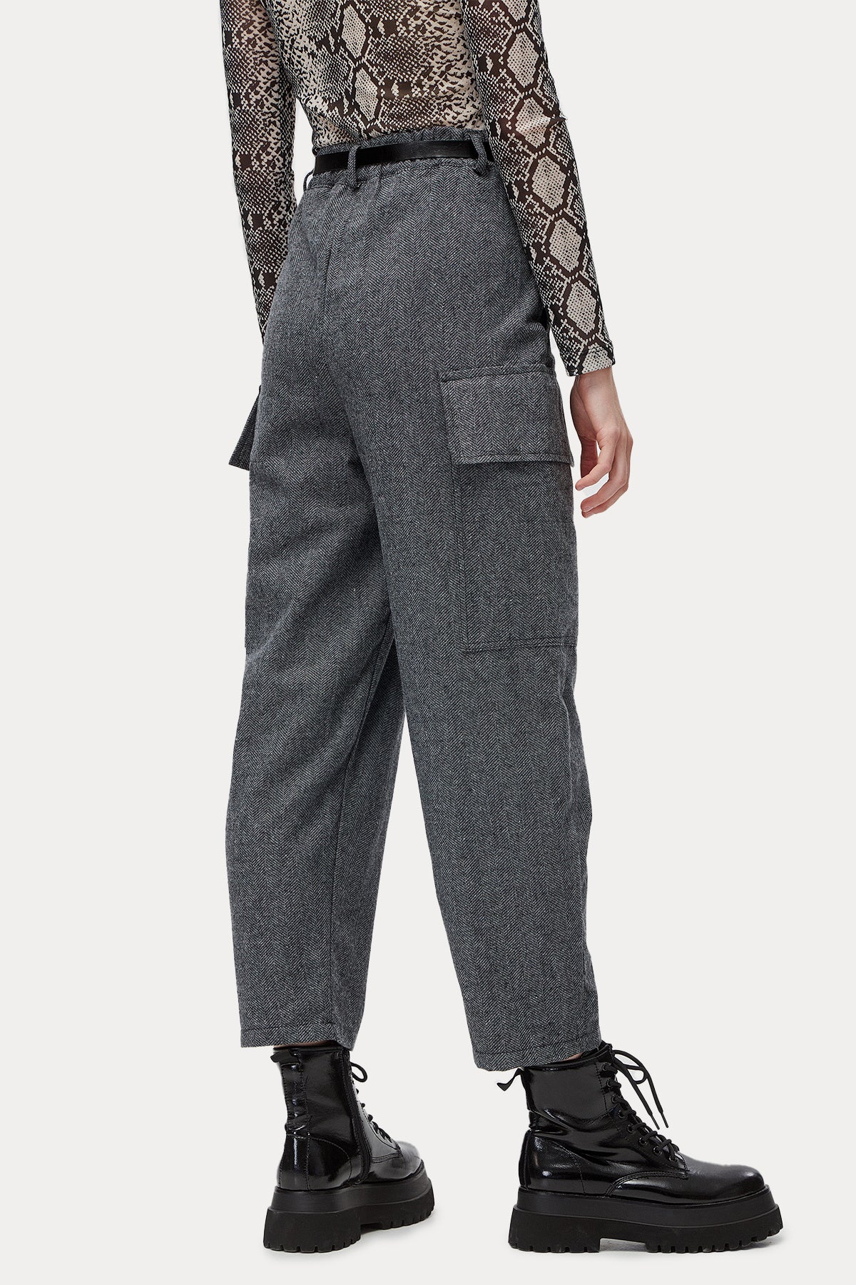 Bsb Geniş Kesim Beli Lastikli Kargo Pantolon-Libas Trendy Fashion Store