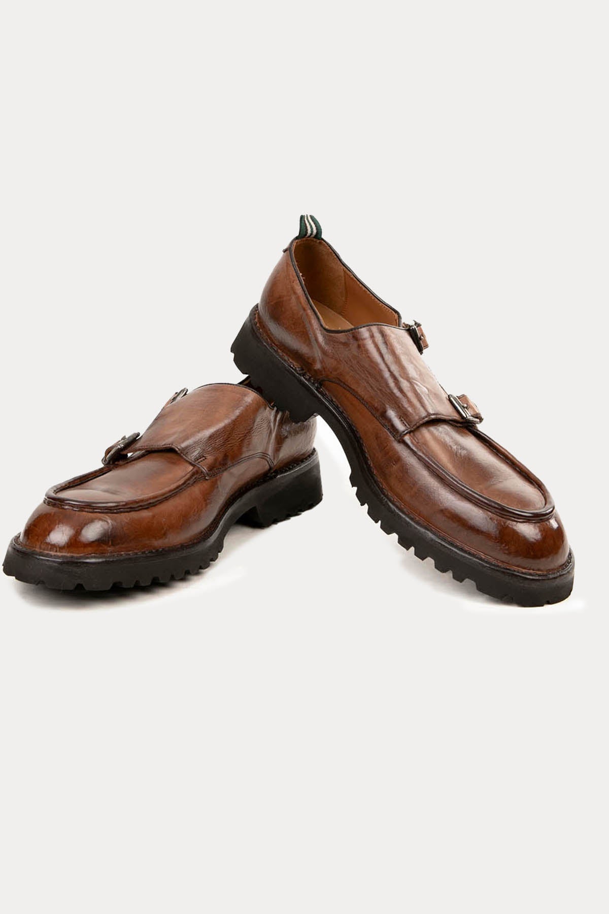 Green George Çift Tokalı Deri Loafer Ayakkabı