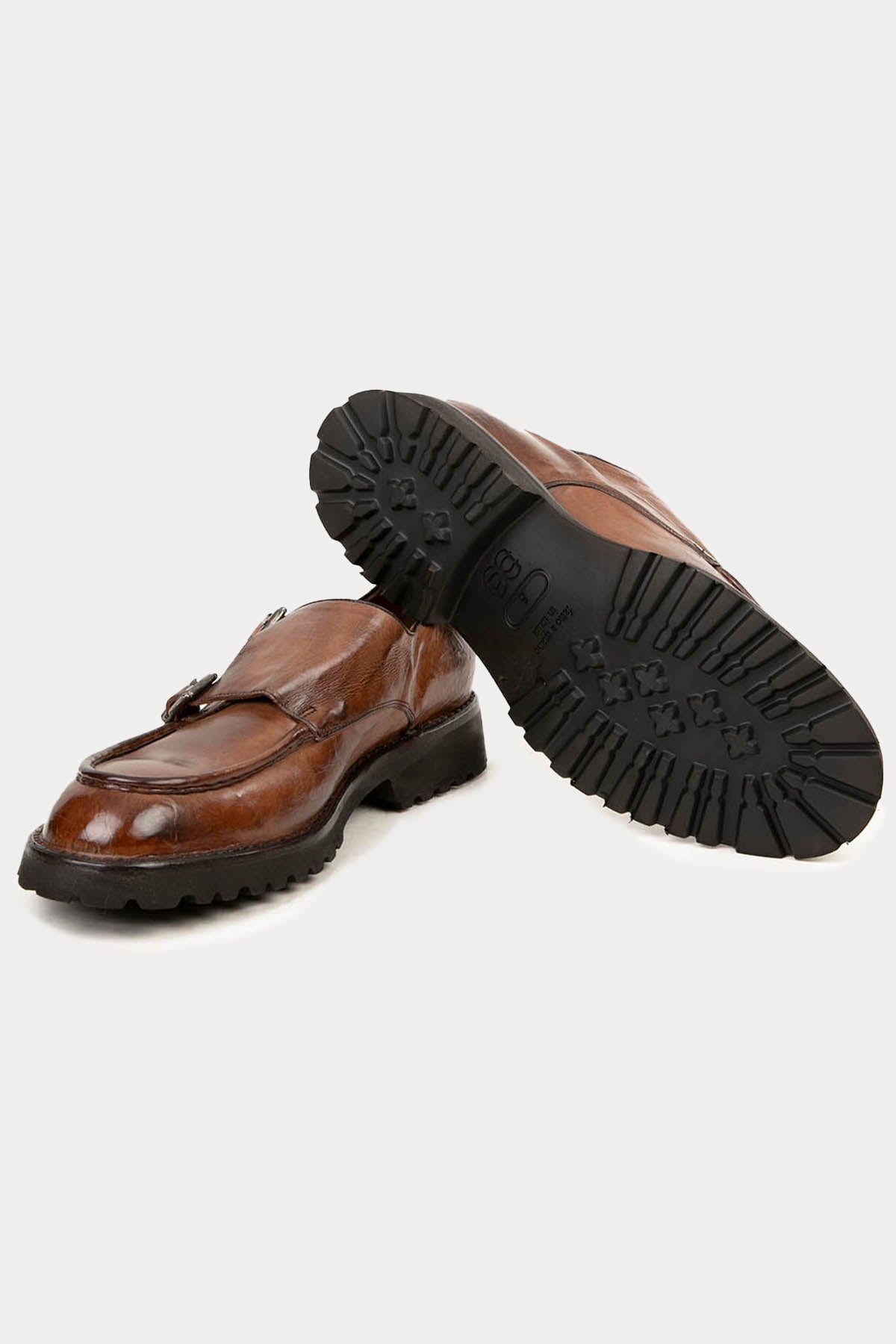 Green George Çift Tokalı Deri Loafer Ayakkabı