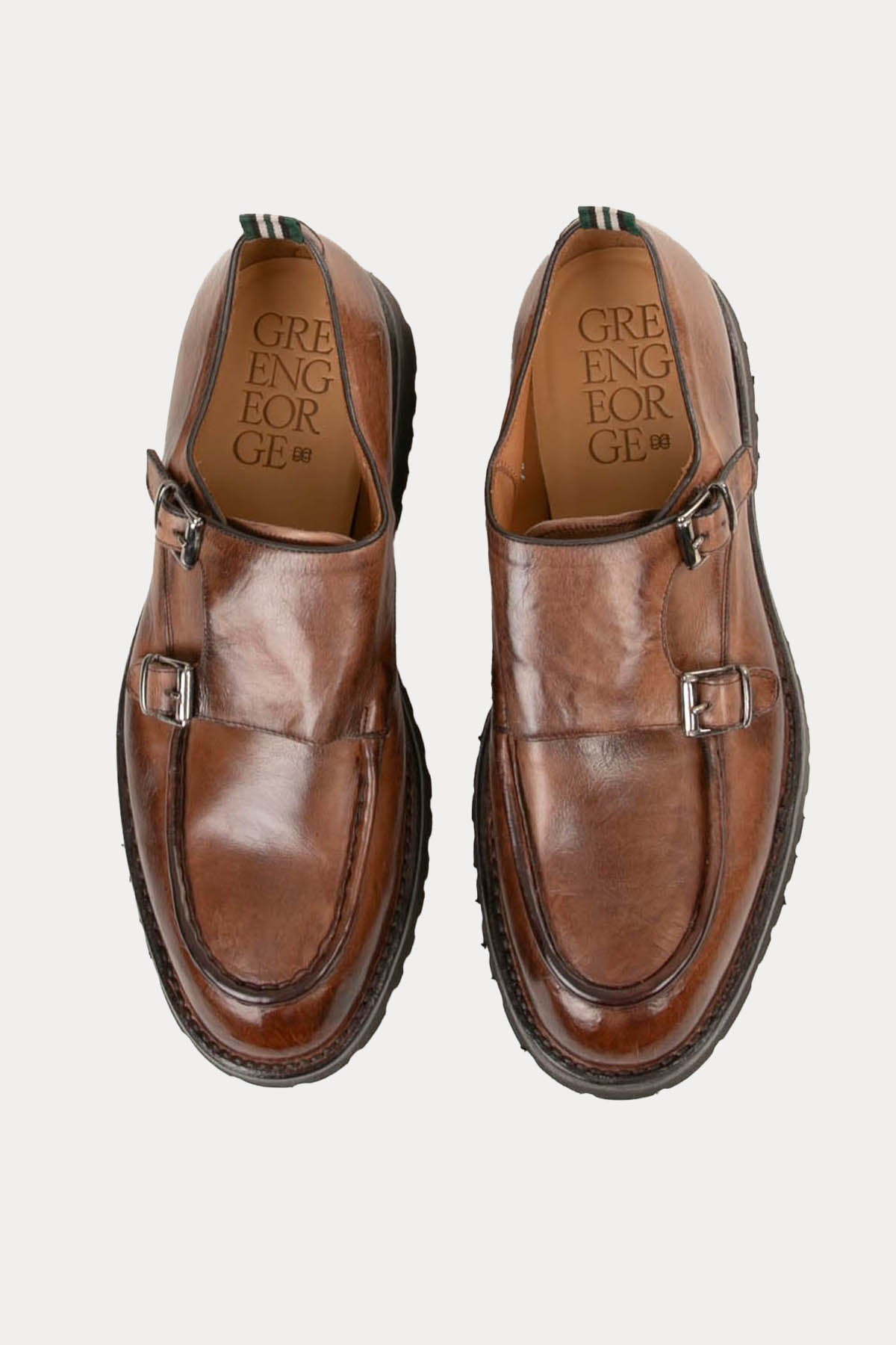 Green George Çift Tokalı Deri Loafer Ayakkabı