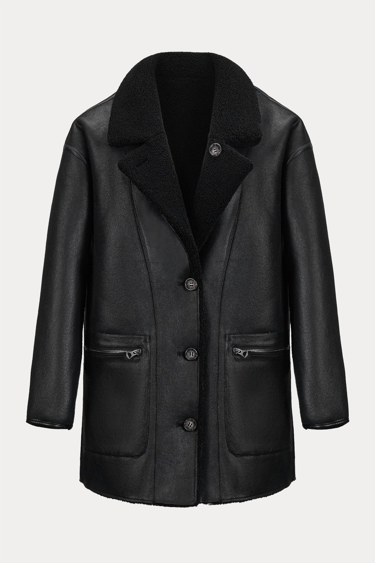 Urbancode Çift Taraflı Eko Kürklü Deri Ceket-Libas Trendy Fashion Store