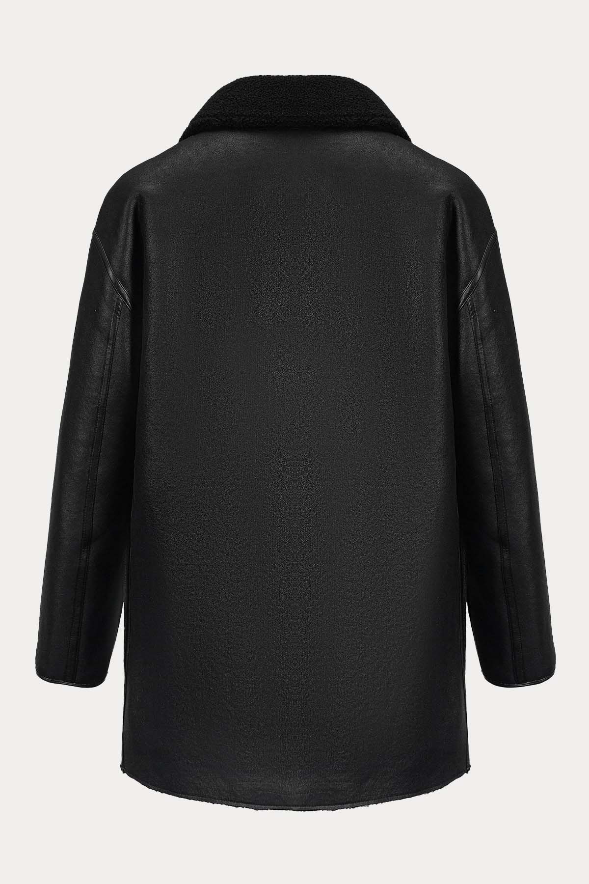 Urbancode Çift Taraflı Eko Kürklü Deri Ceket-Libas Trendy Fashion Store