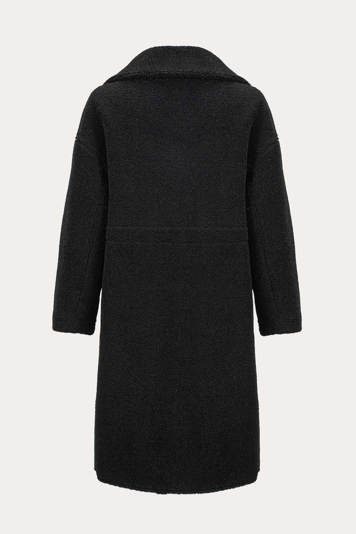 Urbancode Çift Taraflı Eko Kürklü Deri Manto-Libas Trendy Fashion Store