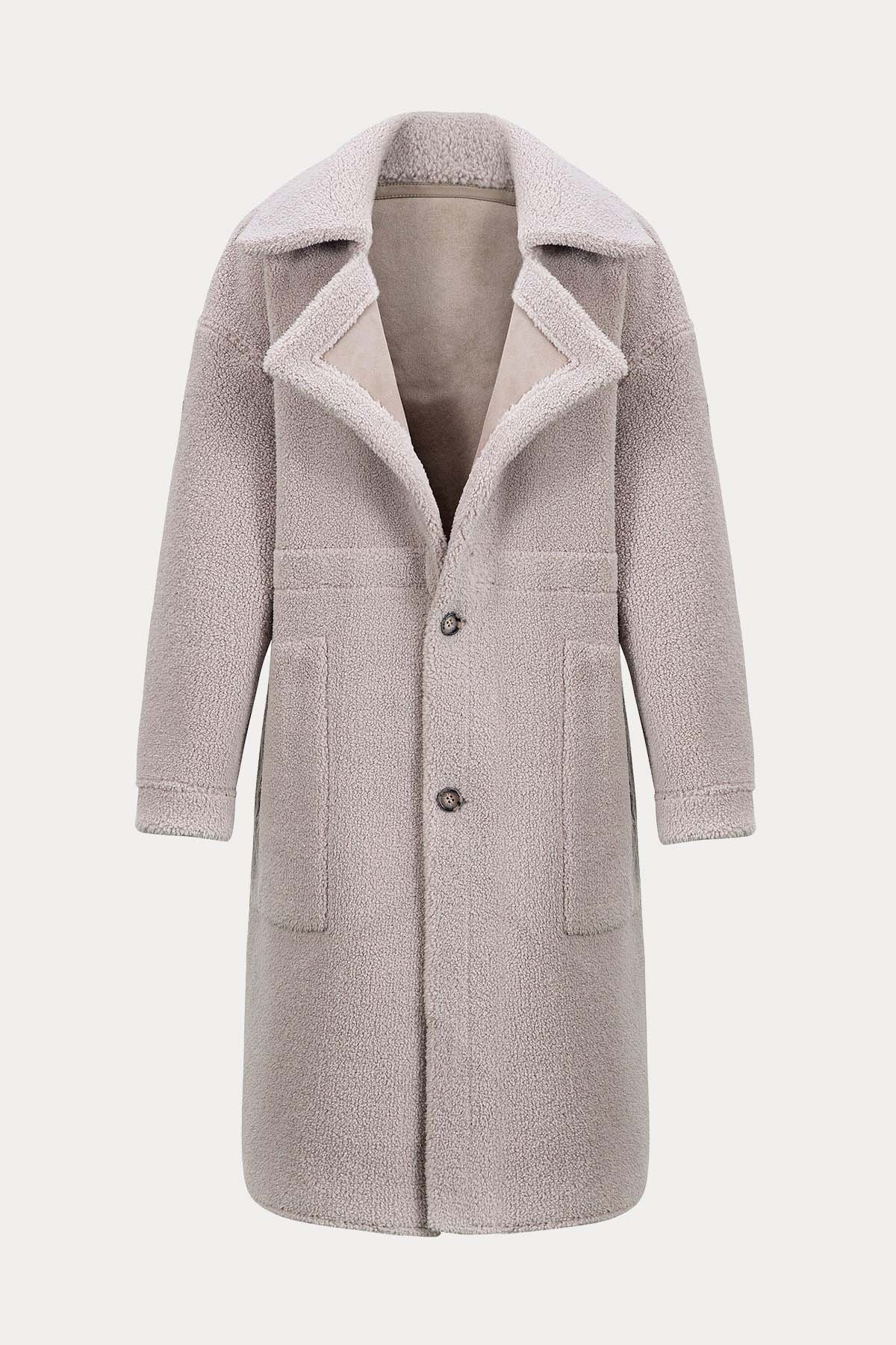 Urbancode Çift Taraflı Eko Kürklü Deri Manto-Libas Trendy Fashion Store