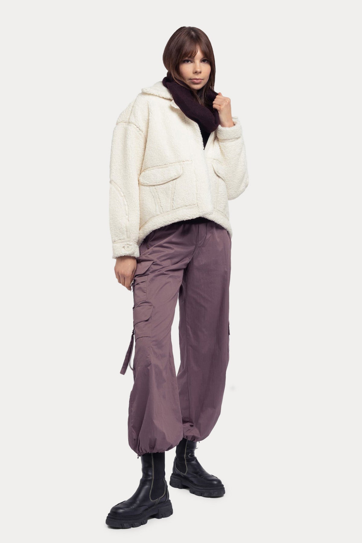 Urbancode Eko Kürklü Deri Detaylı Ceket-Libas Trendy Fashion Store