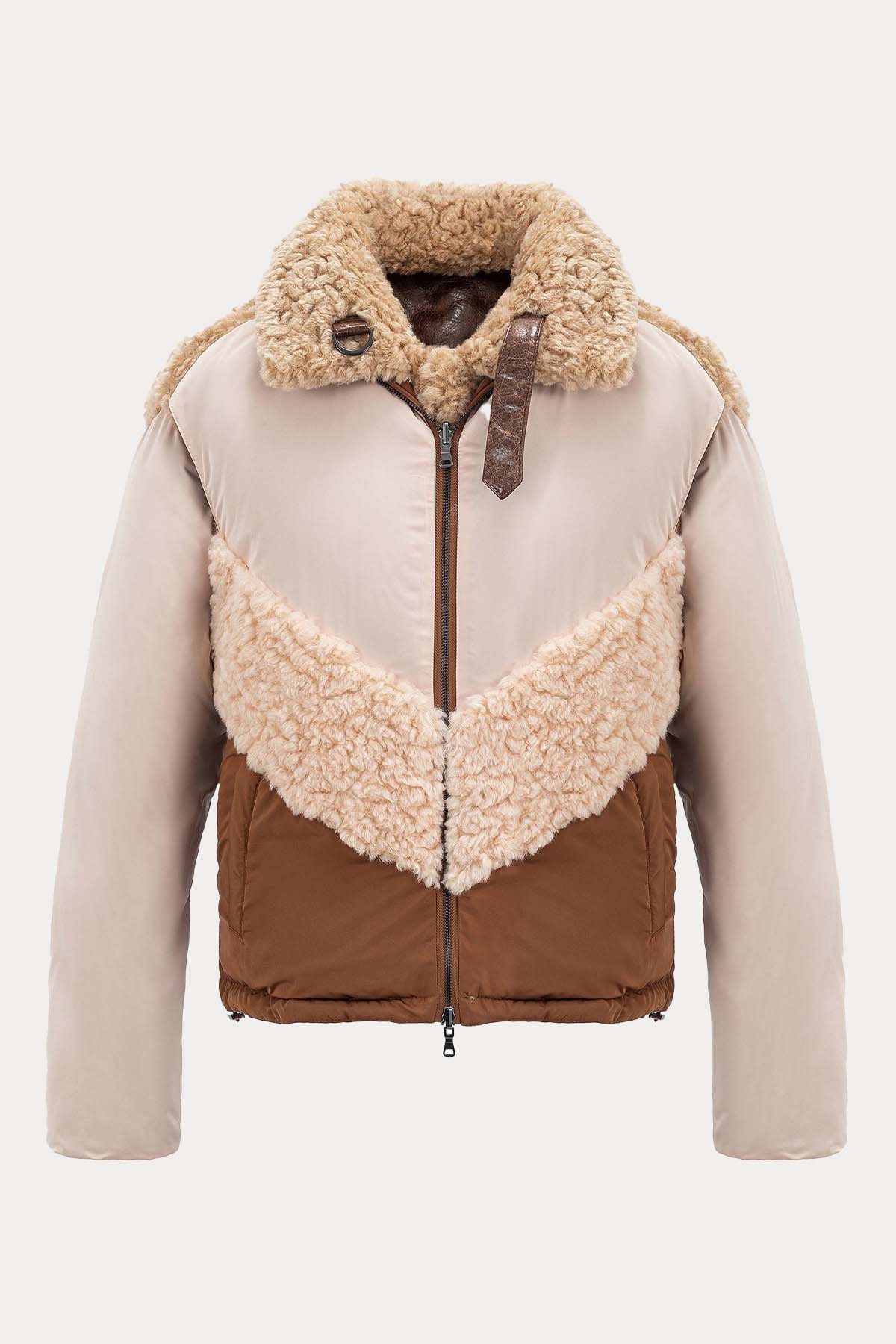 Urbancode Çift Taraflı Eko Kürklü Deri Detaylı Puffer Mont-Libas Trendy Fashion Store