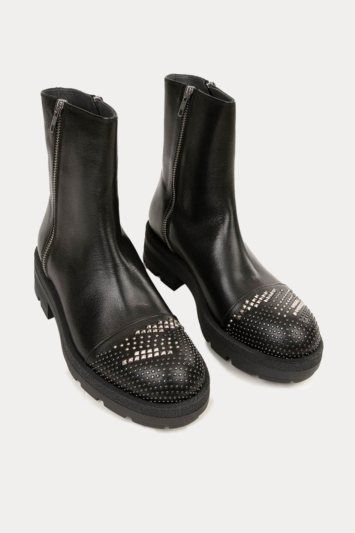 Fruit Yandan Fermuarlı Troklu Deri Bot