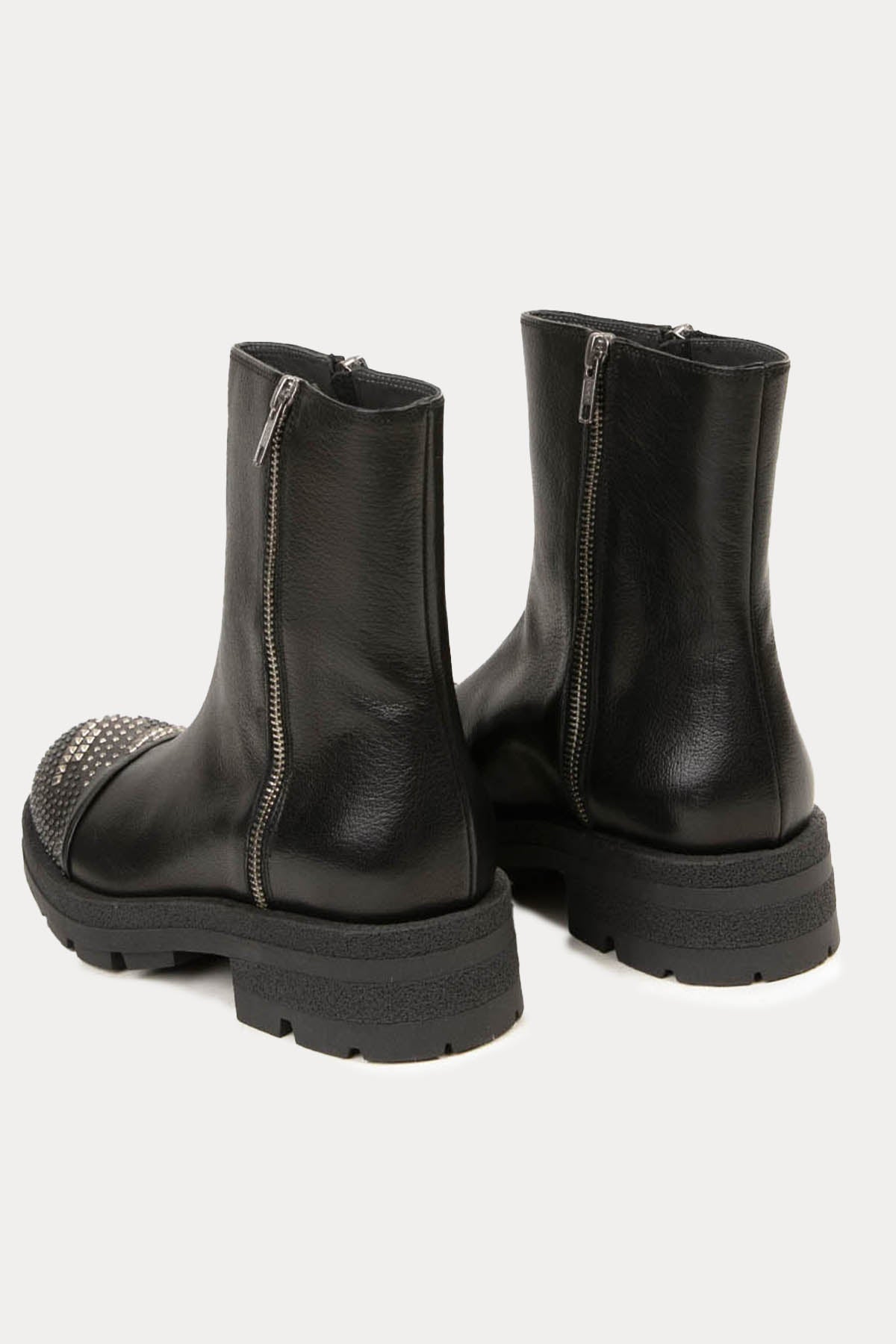 Fruit Yandan Fermuarlı Troklu Deri Bot