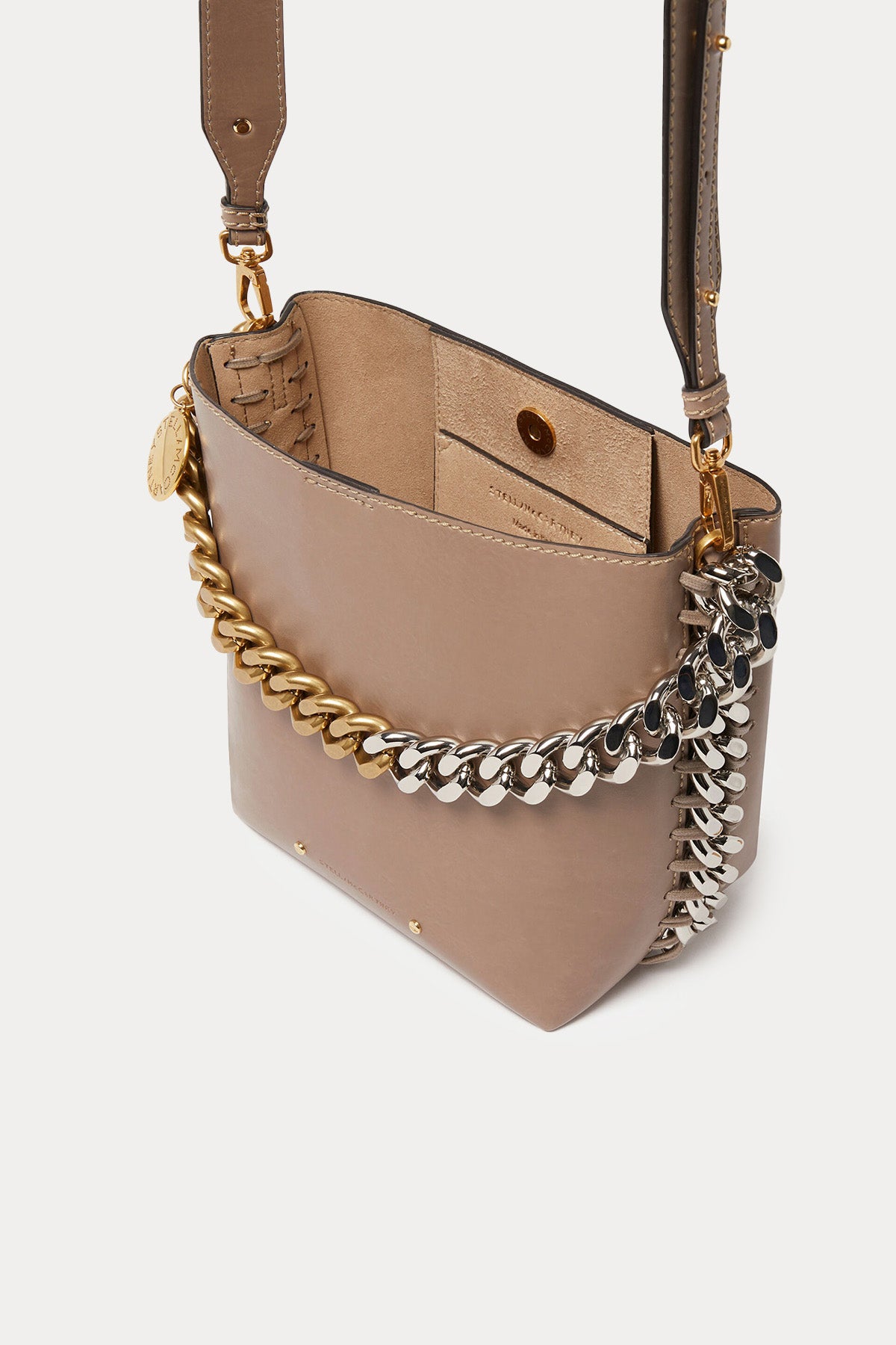 Stella Mccartney Gold Silver Zincir Askılı Bucket Çanta-Libas Trendy Fashion Store