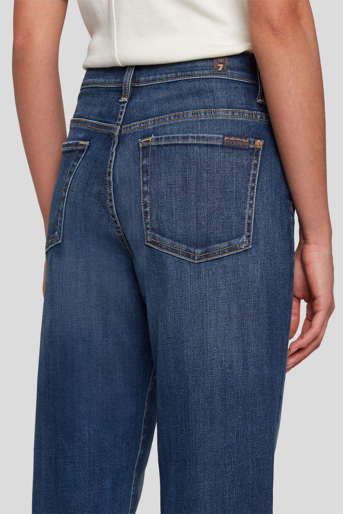 7 For All Mankind Modern Straight Fit Crop Paça Jeans-Libas Trendy Fashion Store