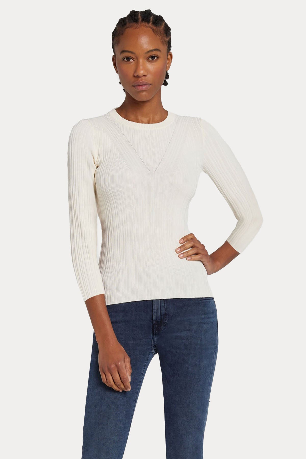 7 For All Mankind Yuvarlak Yaka İnce Örgü Triko-Libas Trendy Fashion Store