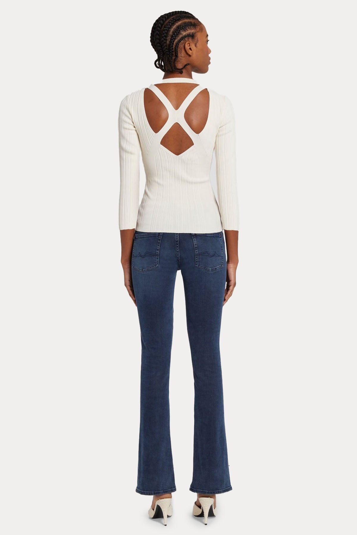 7 For All Mankind Yuvarlak Yaka İnce Örgü Triko-Libas Trendy Fashion Store