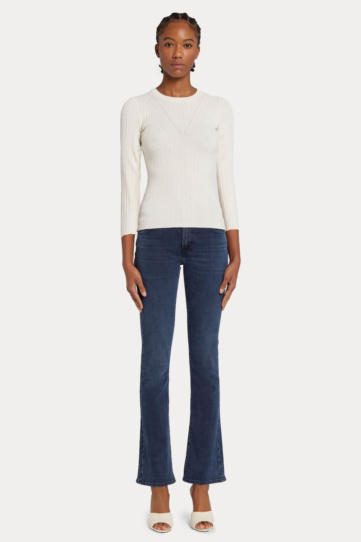 7 For All Mankind Yuvarlak Yaka İnce Örgü Triko-Libas Trendy Fashion Store