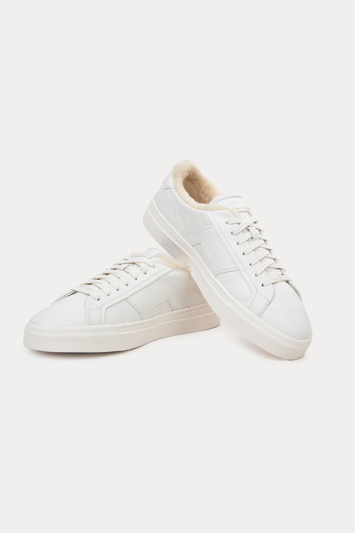 Santoni İçi Kürklü Deri Double Buckle Sneaker Ayakkabı-Libas Trendy Fashion Store