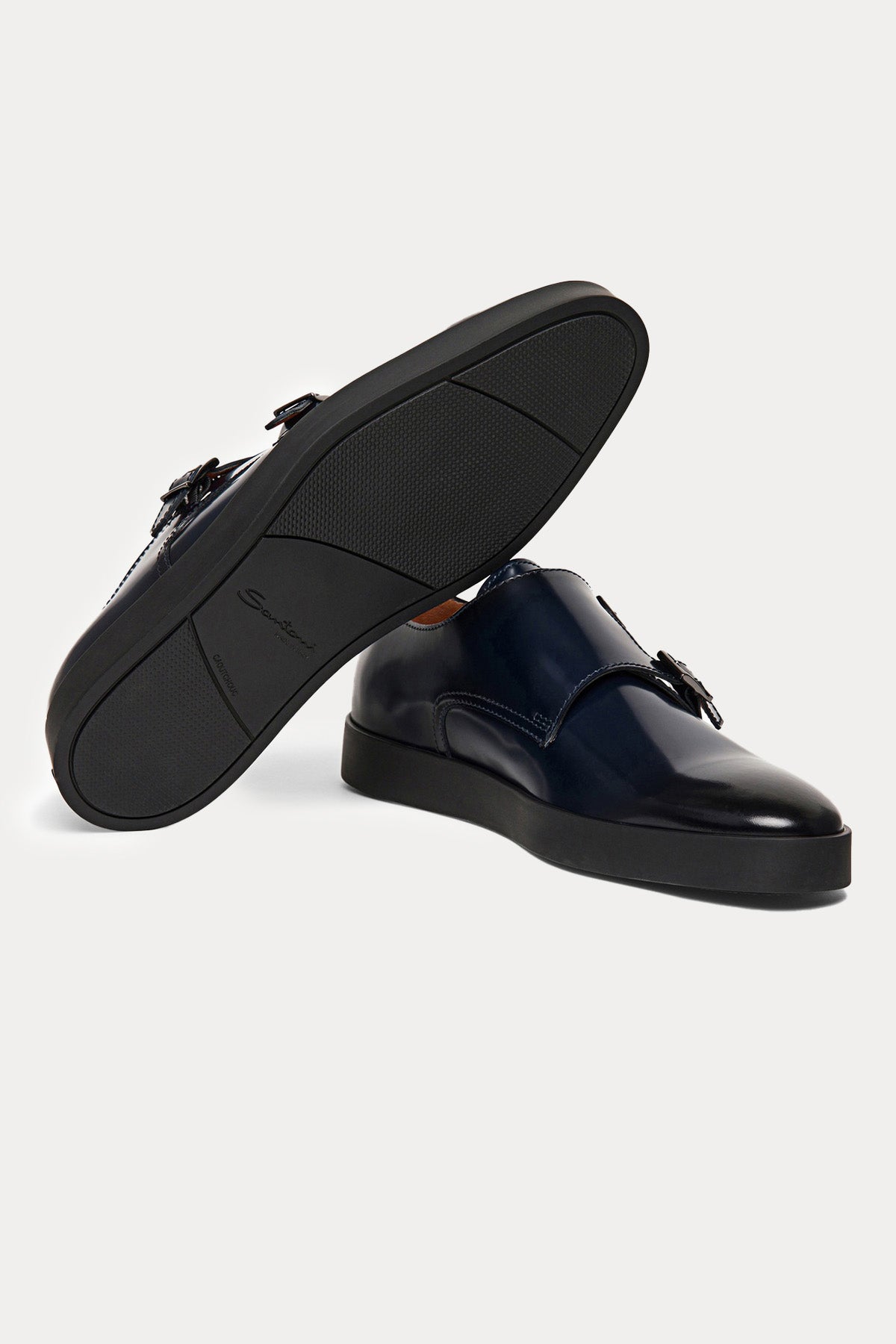 Santoni Çift Tokalı Deri Loafer Ayakkabı-Libas Trendy Fashion Store