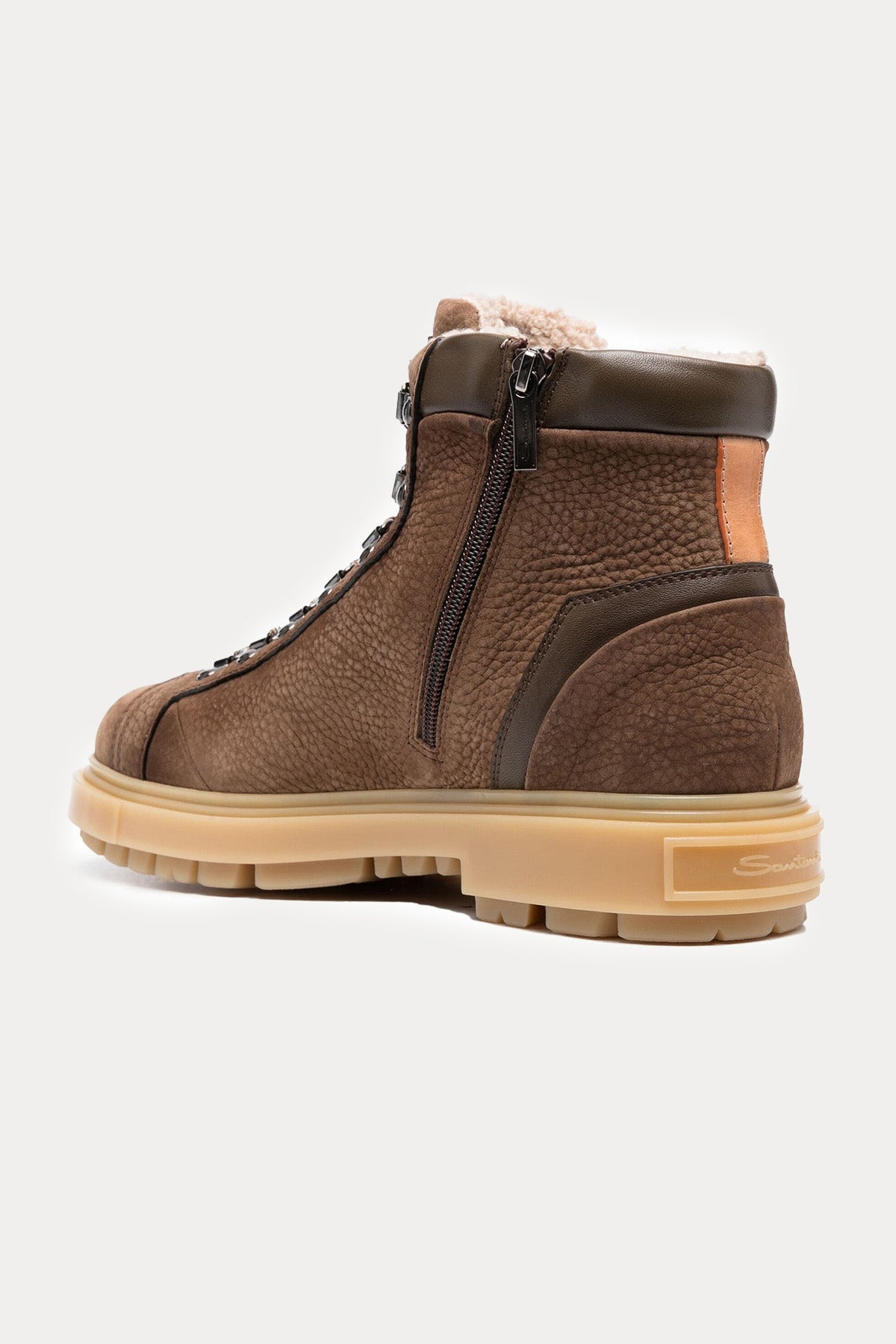 Santoni İçi Kürklü Nubuk Deri Bot-Libas Trendy Fashion Store