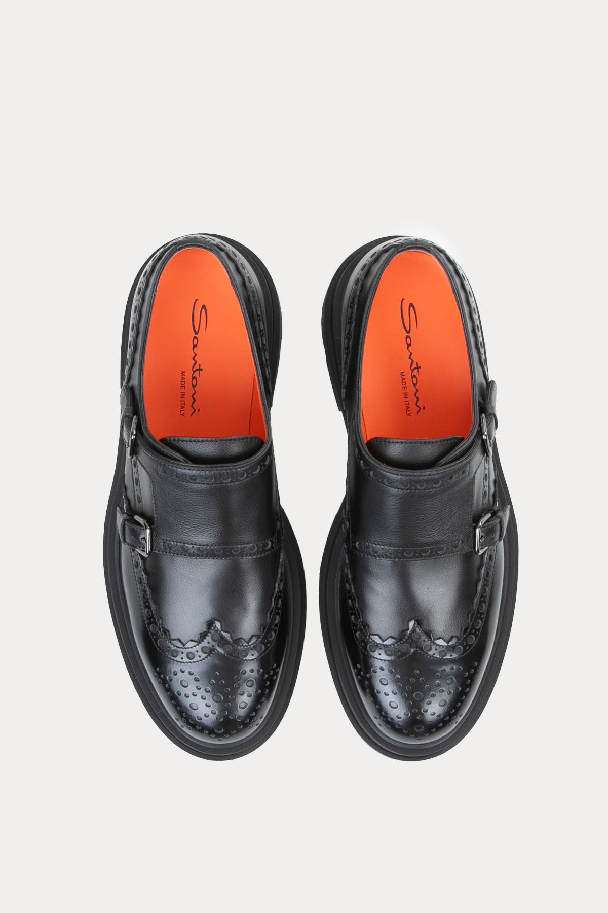 Santoni Çift Tokalı Deri Loafer Ayakkabı-Libas Trendy Fashion Store