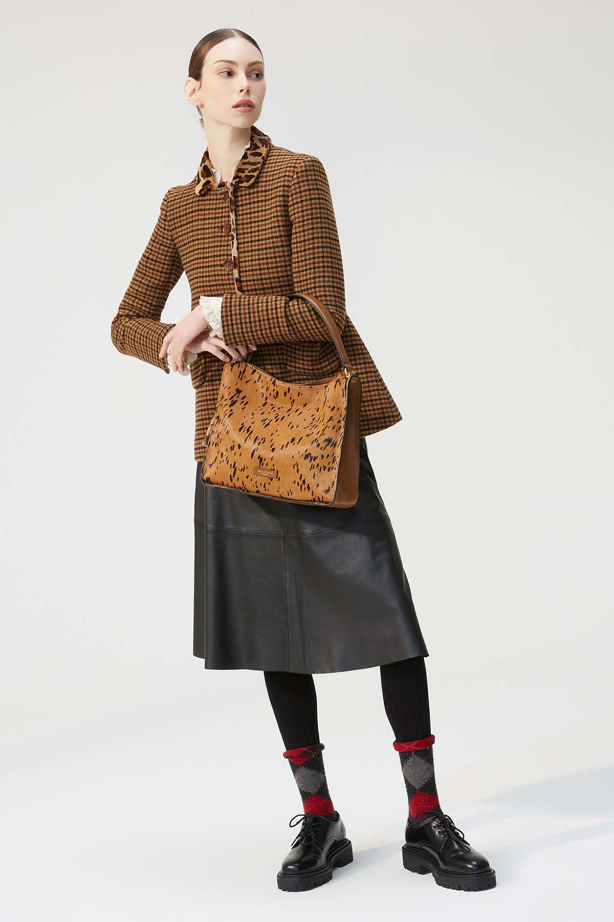 Gianni Chiarini Rene Tay Tüyü Desenli Omuz Çantası-Libas Trendy Fashion Store