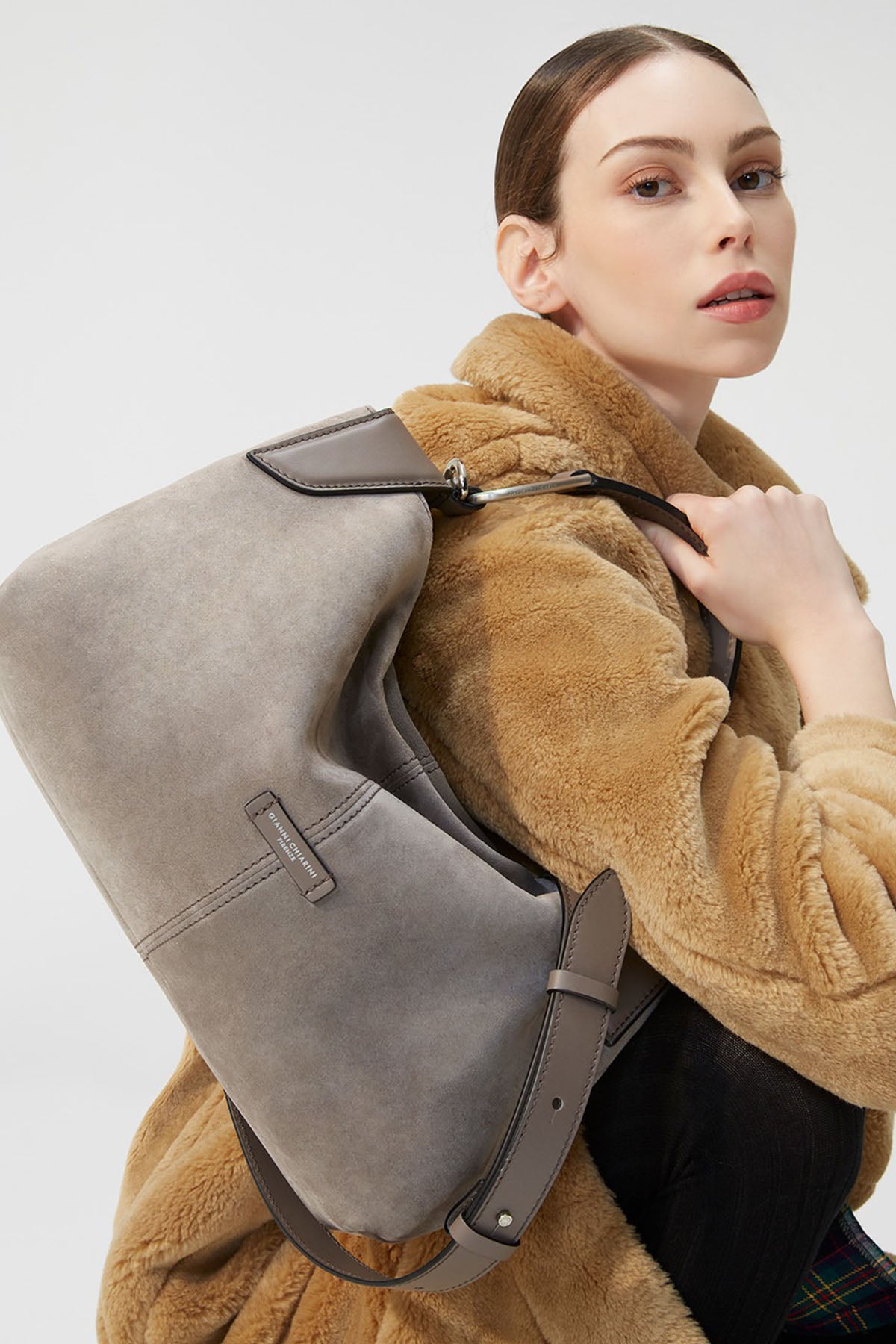 Gianni Chiarini Alicudi Süet Omuz Çantası-Libas Trendy Fashion Store