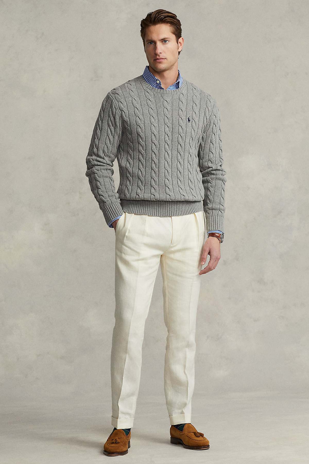 Polo Ralph Lauren Yuvarlak Yaka Saç Örgü Triko-Libas Trendy Fashion Store