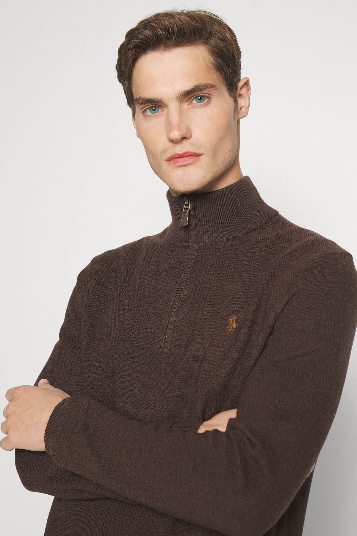 Polo Ralph Lauren Dik Yaka Yarım Fermuarlı Örgü Triko-Libas Trendy Fashion Store