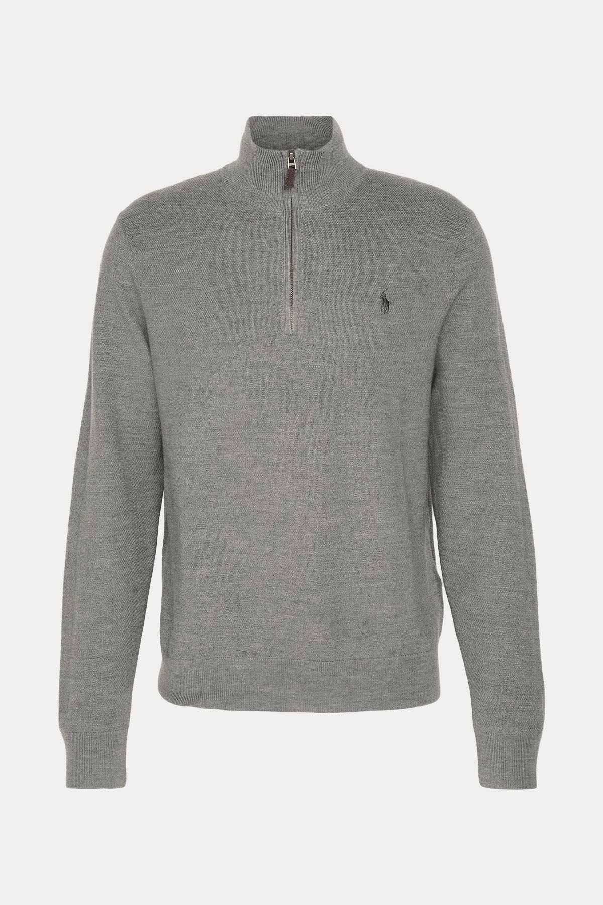 Polo Ralph Lauren Dik Yaka Yarım Fermuarlı Örgü Triko-Libas Trendy Fashion Store