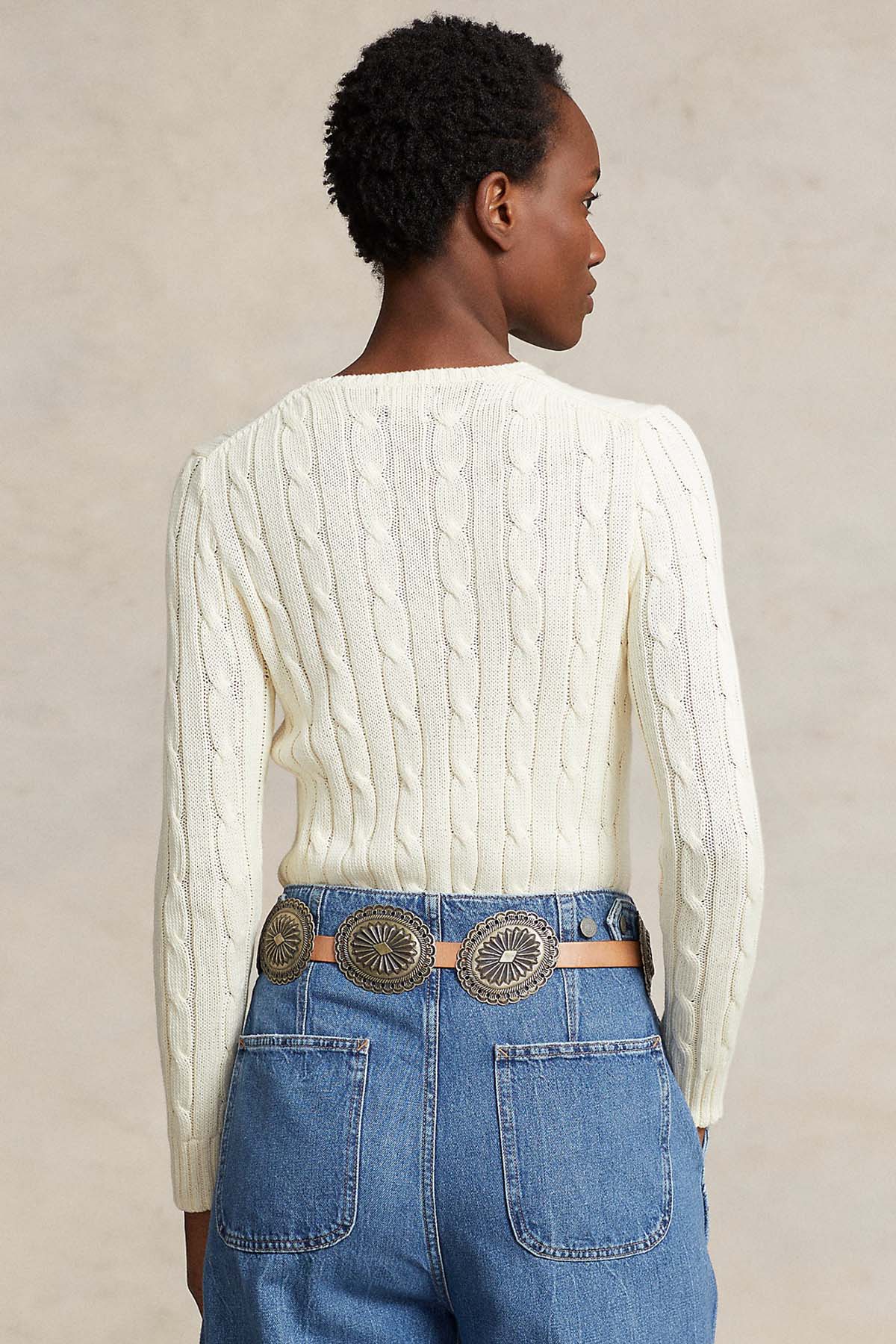 Polo Ralph Lauren Pima Cotton Slim Fit Yuvarlak Yaka Saç Örgü Triko-Libas Trendy Fashion Store