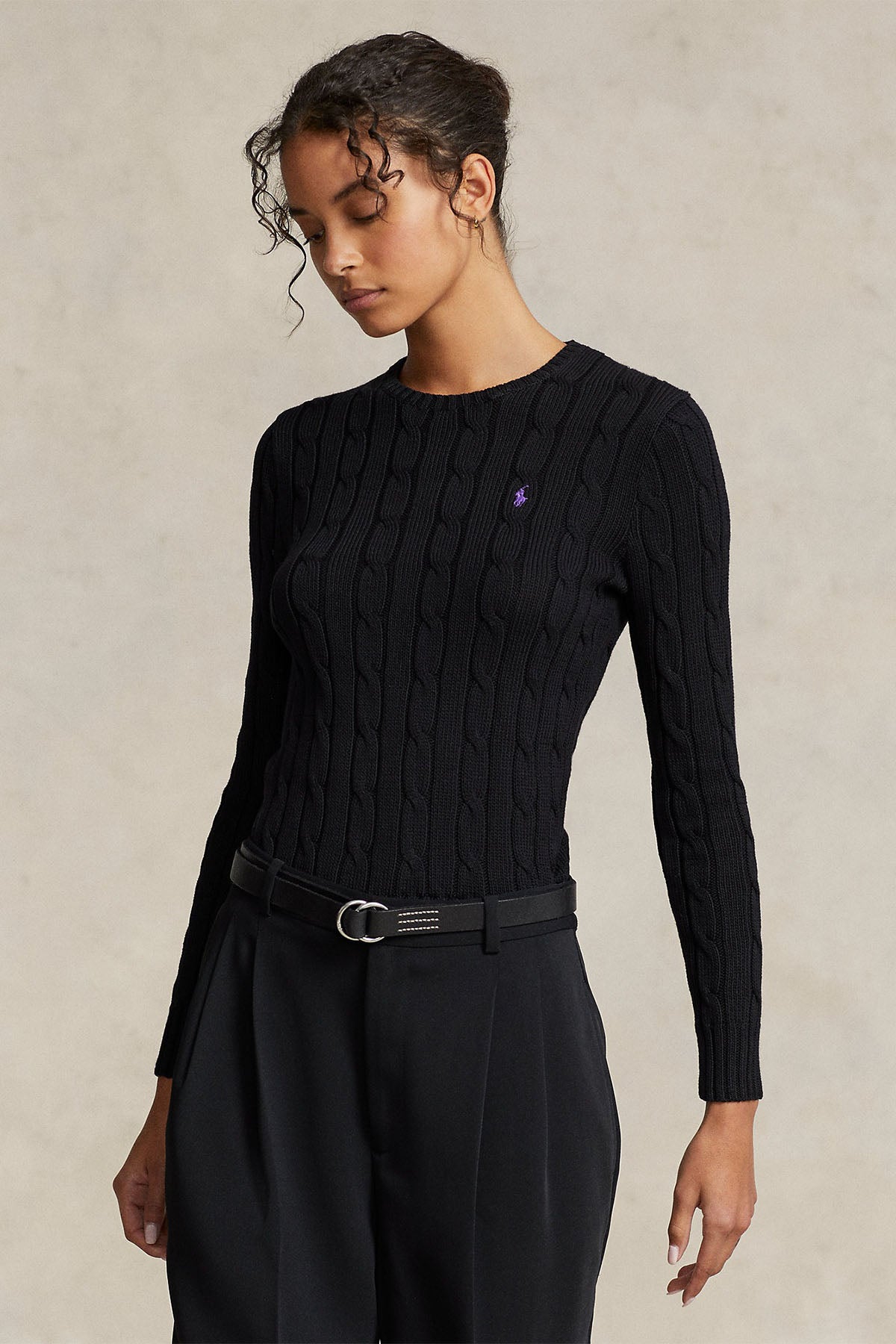 Polo Ralph Lauren Pima Cotton Slim Fit Yuvarlak Yaka Saç Örgü Triko-Libas Trendy Fashion Store