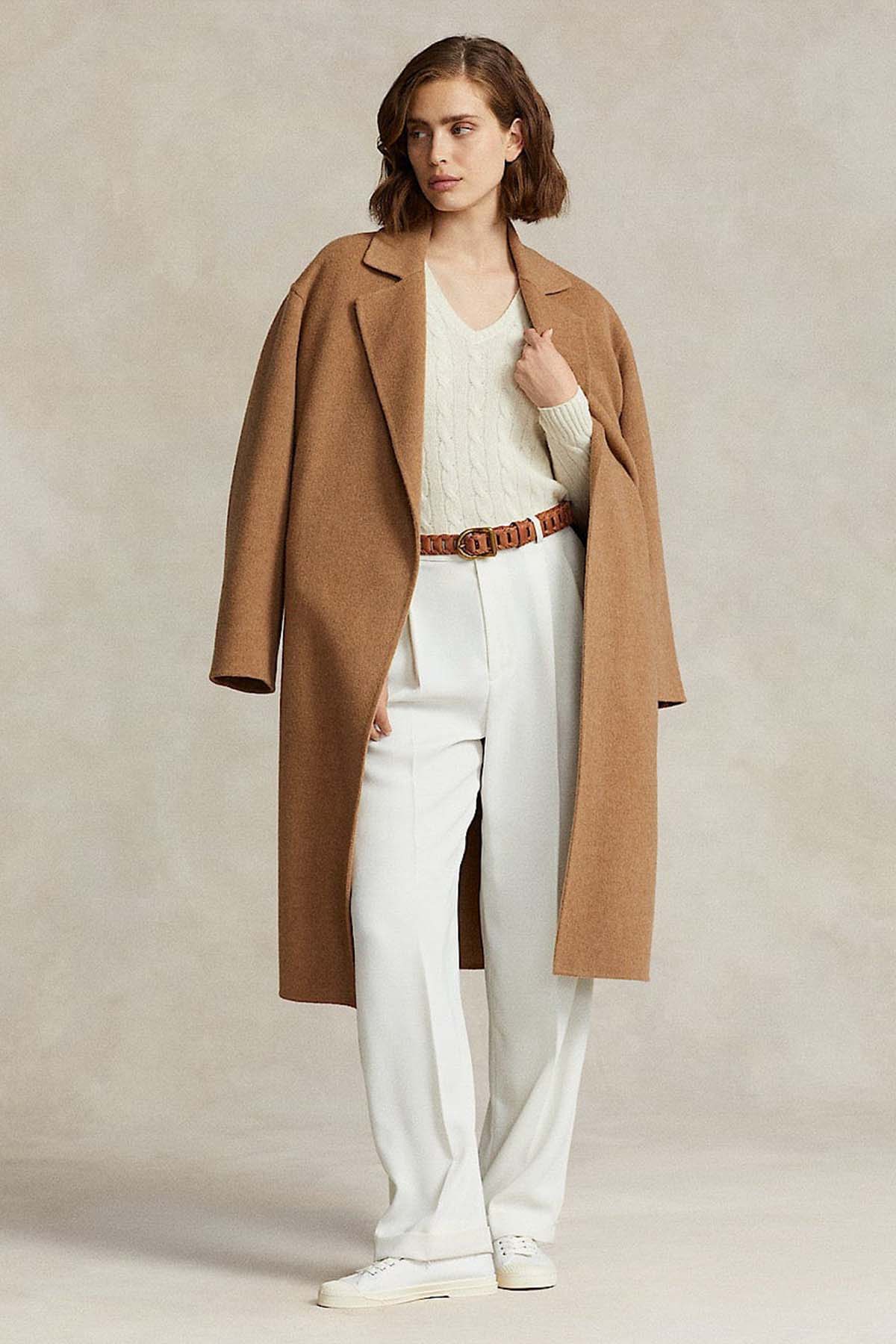 Polo Ralph Lauren Kaşmirli Slim Fit V Yaka Saç Örgü Yün Triko-Libas Trendy Fashion Store