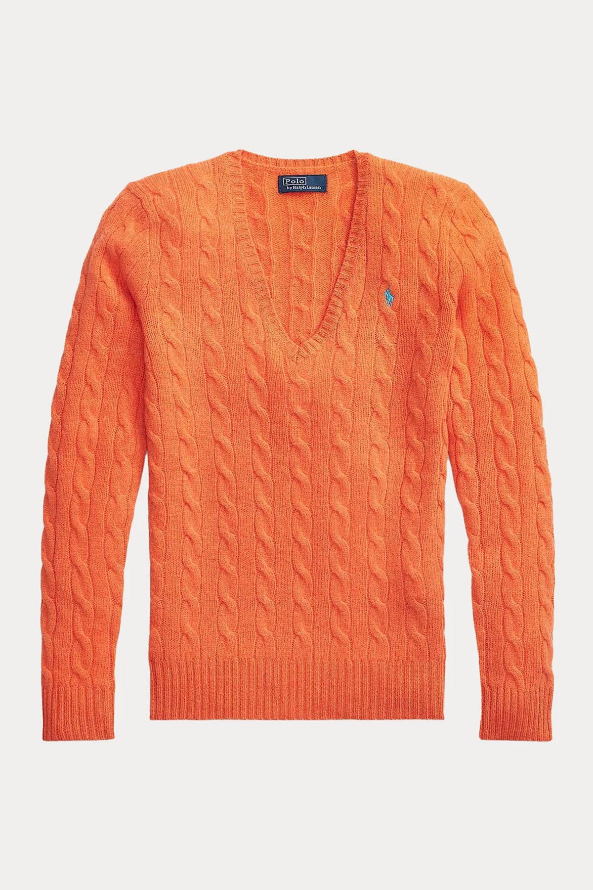 Polo Ralph Lauren Kaşmirli Slim Fit V Yaka Saç Örgü Yün Triko-Libas Trendy Fashion Store