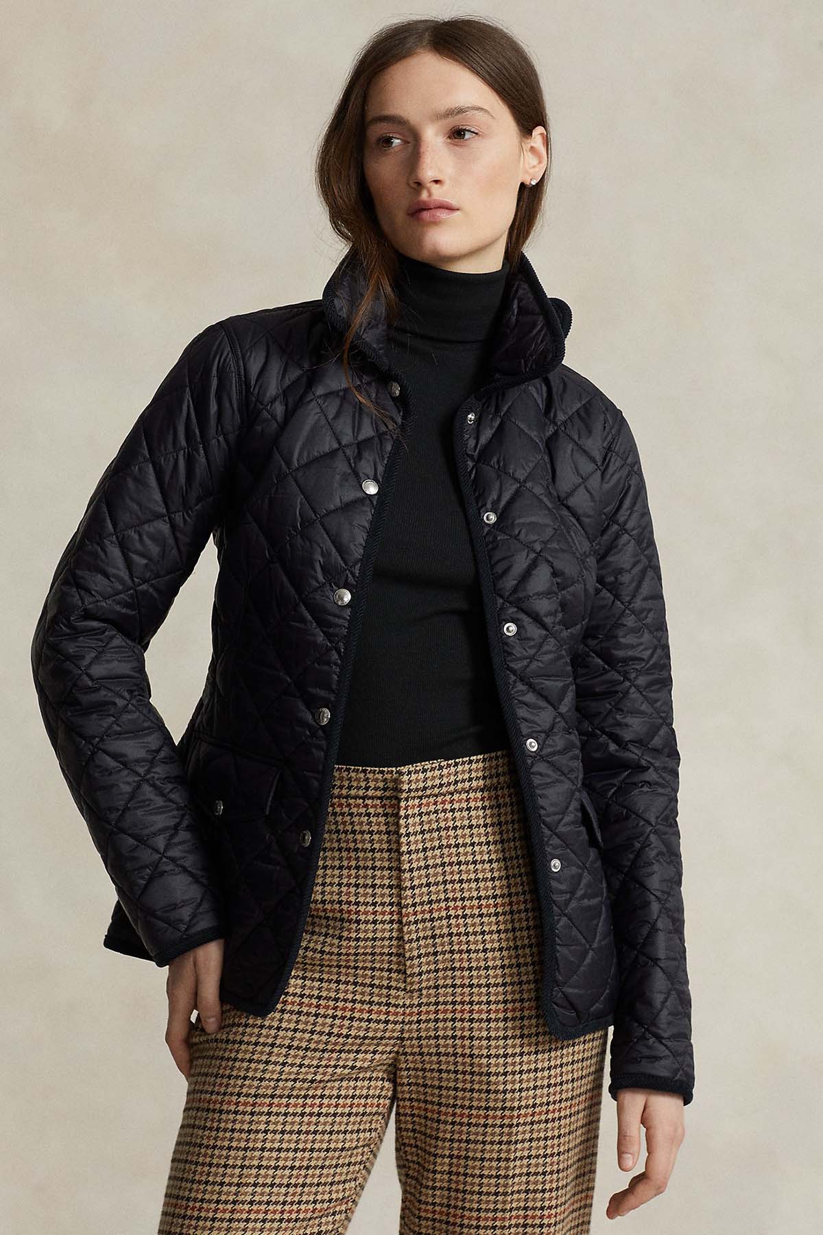 Polo Ralph Lauren Straight Fit Kapitone Desenli Mont Ceket-Libas Trendy Fashion Store