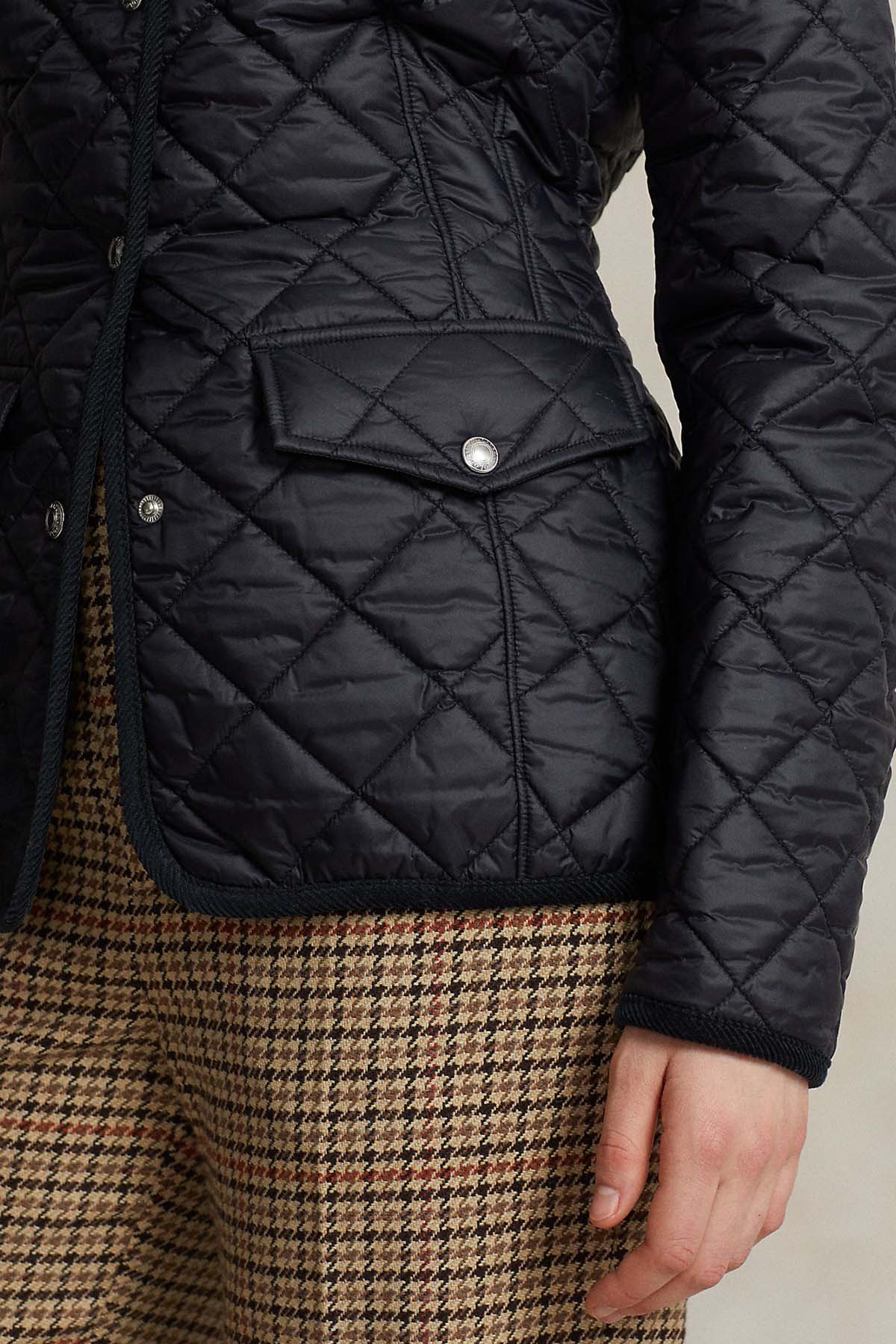 Polo Ralph Lauren Straight Fit Kapitone Desenli Mont Ceket-Libas Trendy Fashion Store