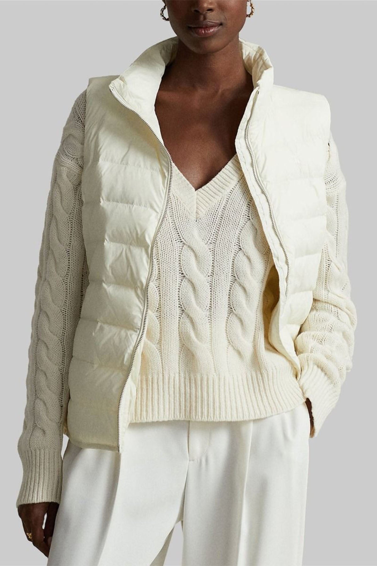 Polo Ralph Lauren Slim Fit Dik Yaka Puffer Yelek-Libas Trendy Fashion Store