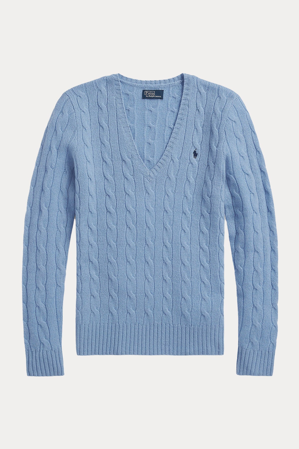 Polo Ralph Lauren Kaşmirli Slim Fit V Yaka Saç Örgü Yün Triko-Libas Trendy Fashion Store