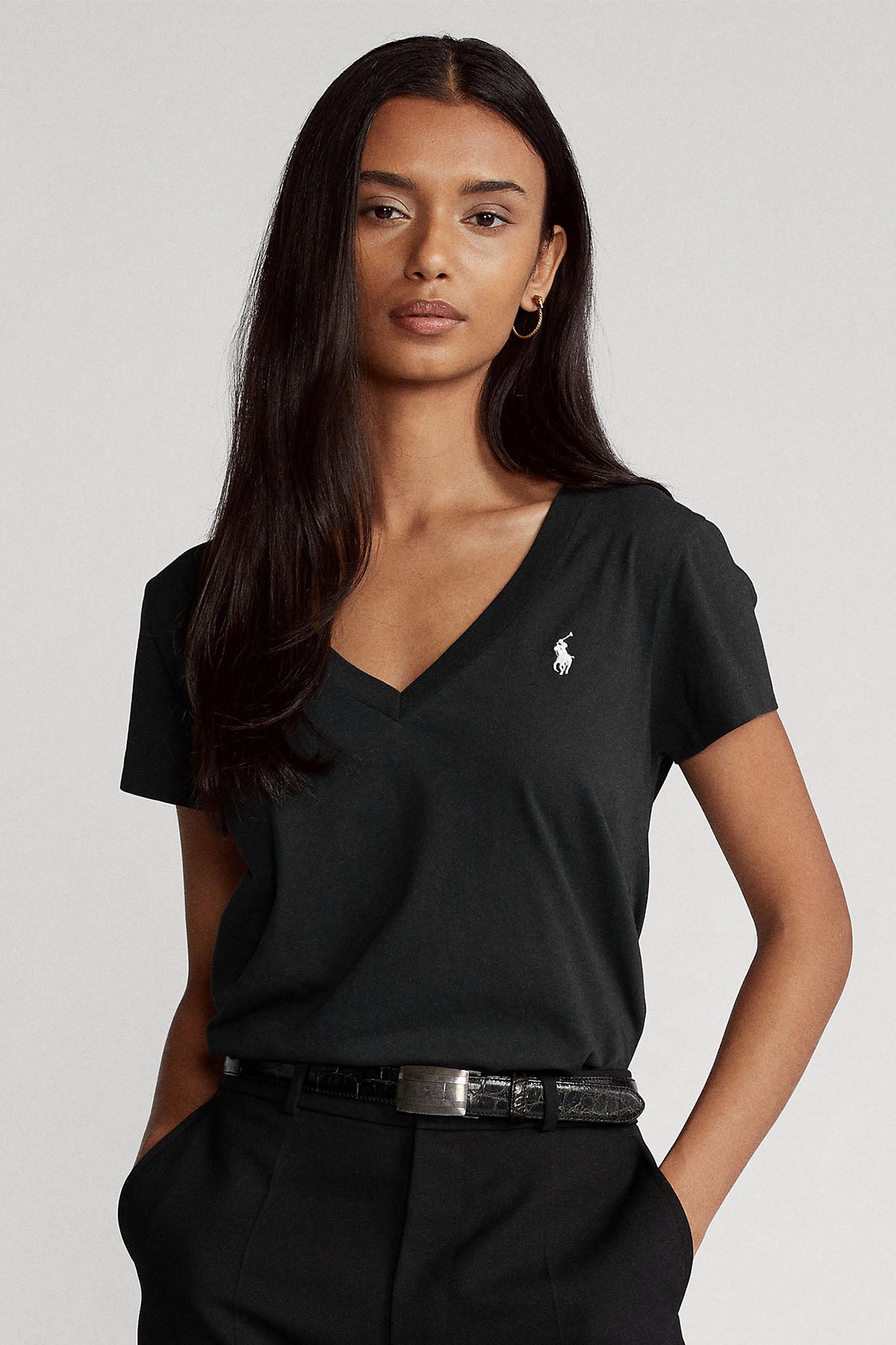 Polo Ralph Lauren Custom Fit V Yaka T-shirt-Libas Trendy Fashion Store