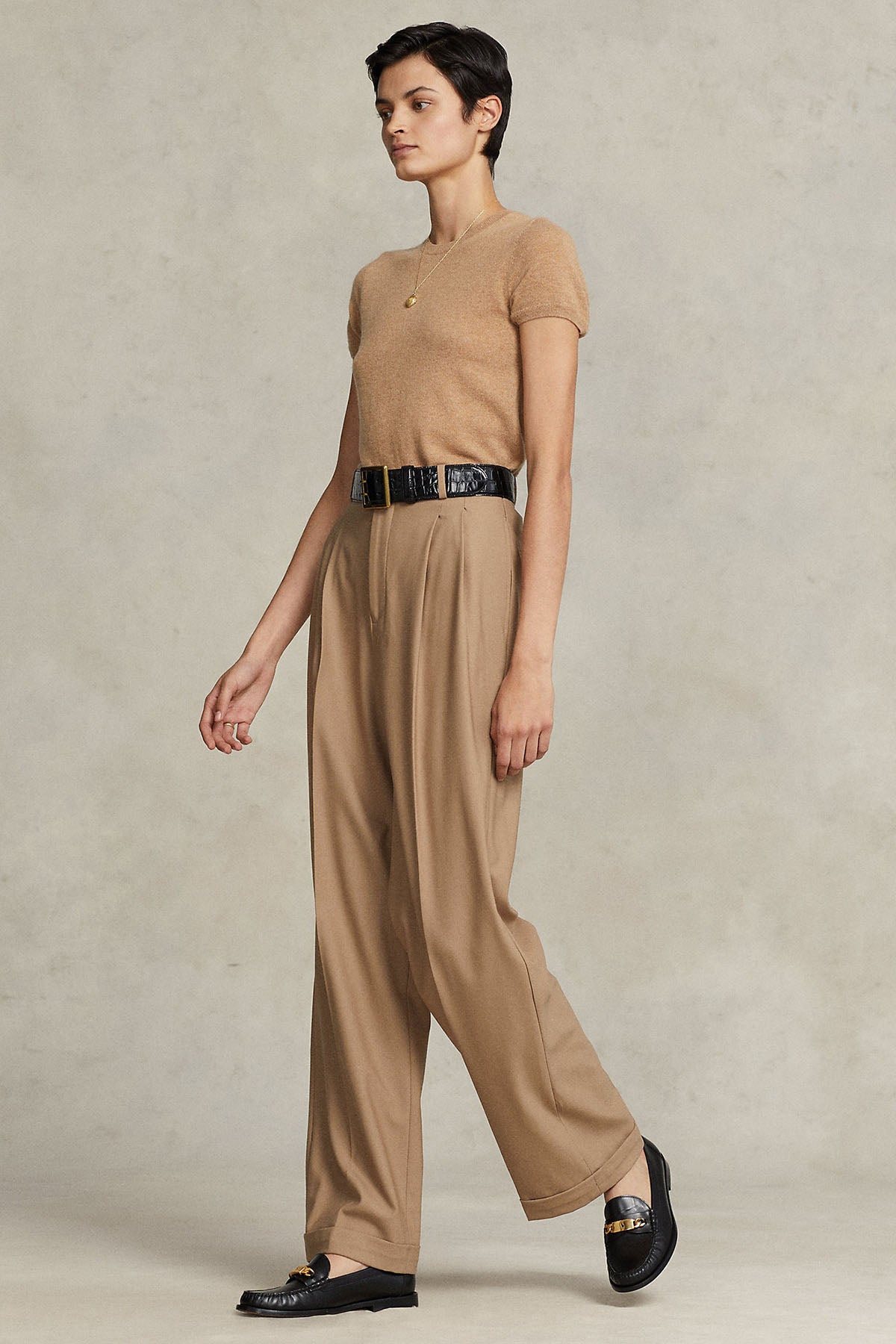 Polo Ralph Lauren Geniş Kesim Yüksek Bel Yün Pantolon-Libas Trendy Fashion Store