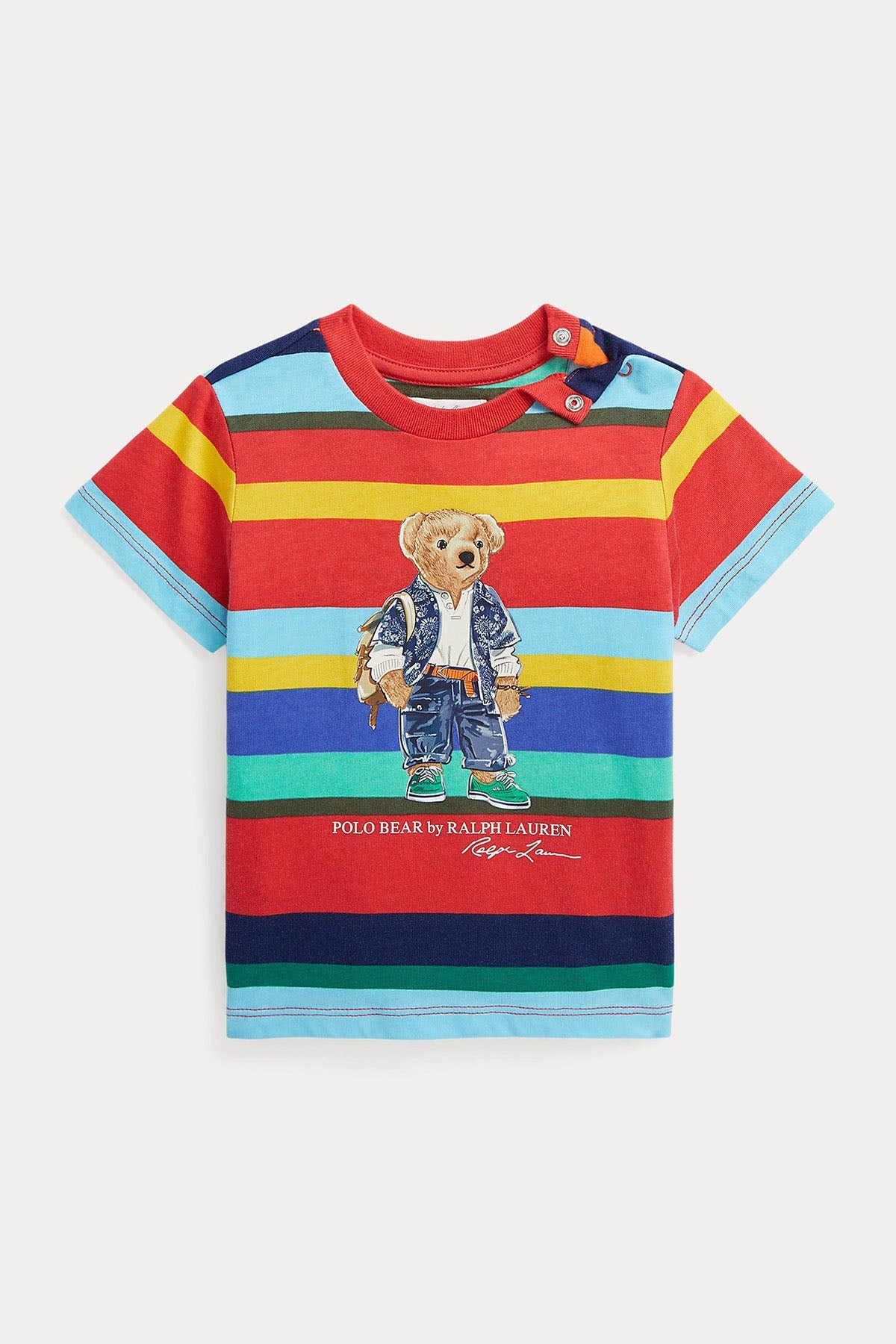 Polo Ralph Lauren Kids 9-18 Aylık Erkek Bebek Renk Bloklu Polo Bear T-shirt-Libas Trendy Fashion Store