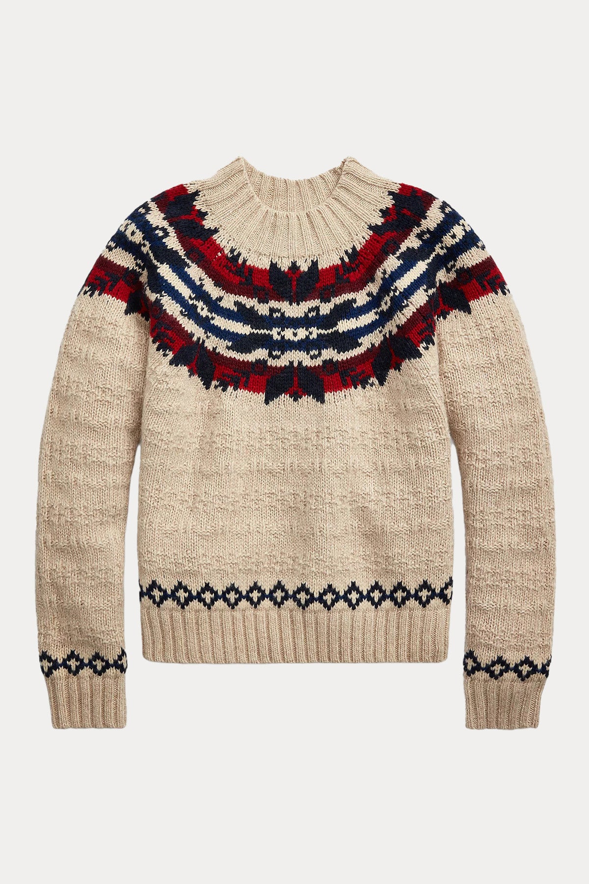 Polo Ralph Lauren Fire Isle Desenli Ketenli Yün Örgü Triko-Libas Trendy Fashion Store