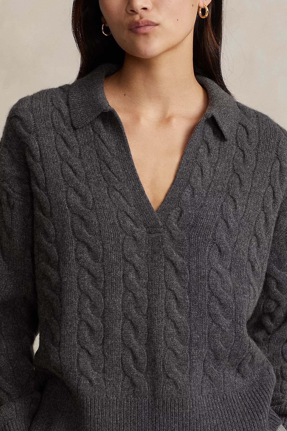 Polo Ralph Lauren Polo Yaka Saç Örgü Kaşmirli Yün Triko-Libas Trendy Fashion Store