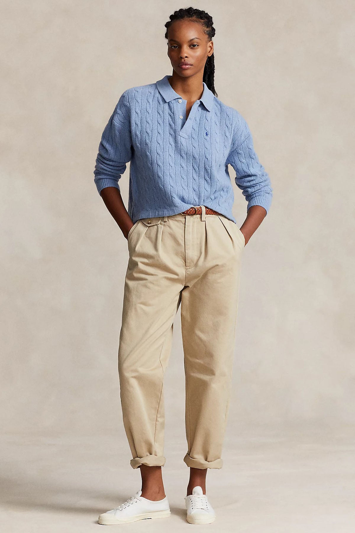 Polo Ralph Lauren Polo Yaka Saç Örgü Kaşmirli Yün Triko-Libas Trendy Fashion Store