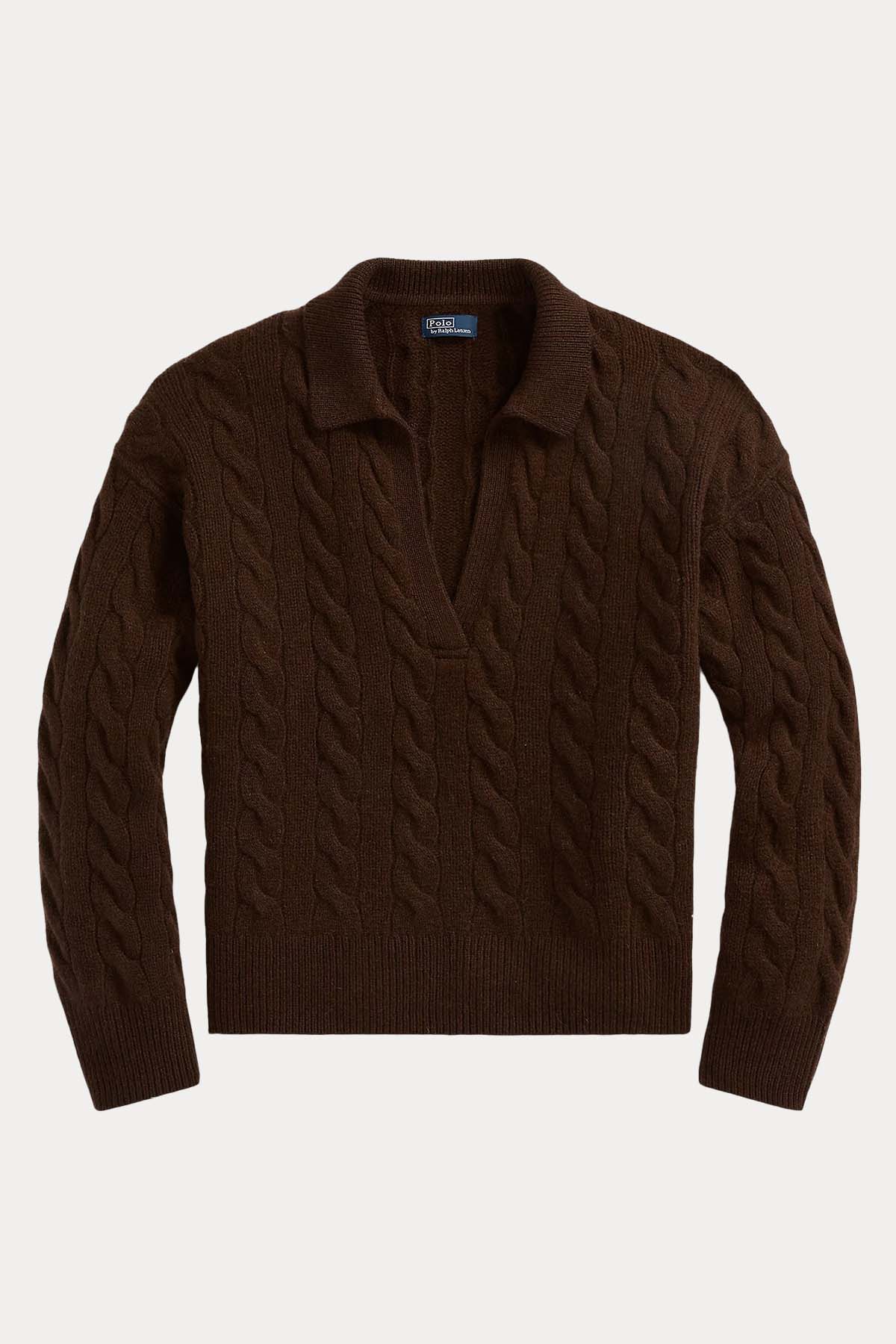 Polo Ralph Lauren Polo Yaka Saç Örgü Kaşmirli Yün Örgü Triko-Libas Trendy Fashion Store