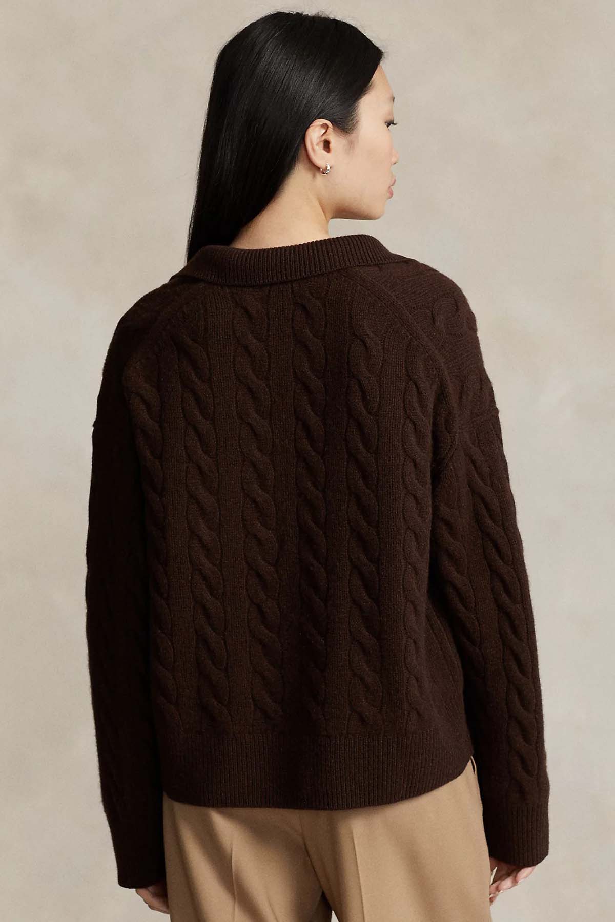 Polo Ralph Lauren Polo Yaka Saç Örgü Kaşmirli Yün Örgü Triko-Libas Trendy Fashion Store