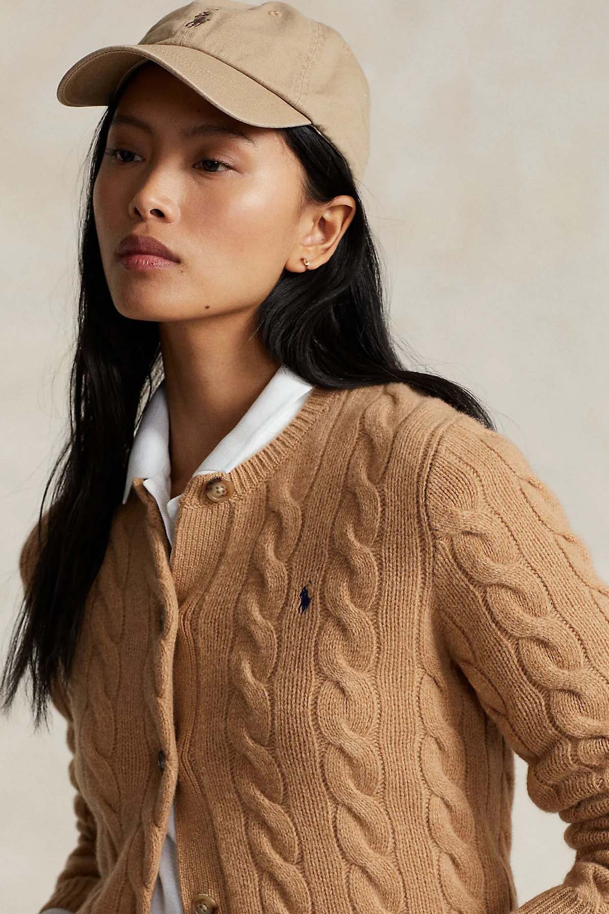 Polo Ralph Lauren Slim Fit Kaşmirli Saç Örgü Yün Triko Ceket-Libas Trendy Fashion Store