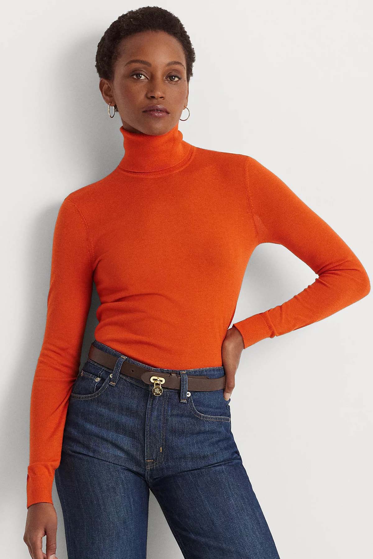 Polo Ralph Lauren Balıkçı Yaka İpekli İnce Örgü Triko-Libas Trendy Fashion Store