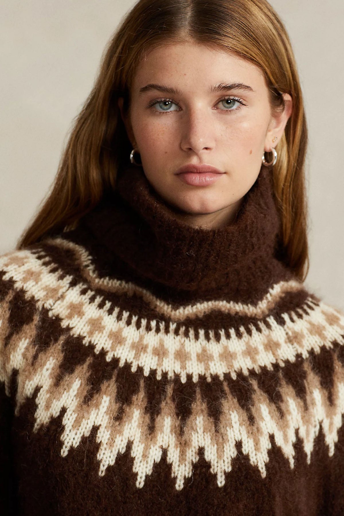 Polo Ralph Lauren Fair Isle Desenli Balıkçı Yaka Yün Triko-Libas Trendy Fashion Store