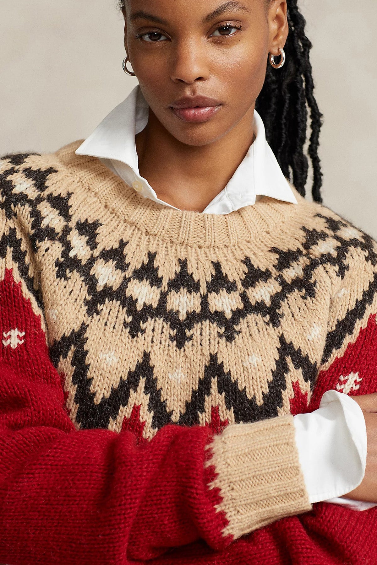 Polo Ralph Lauren Fire Isle Desenli Yün Örgü Triko-Libas Trendy Fashion Store