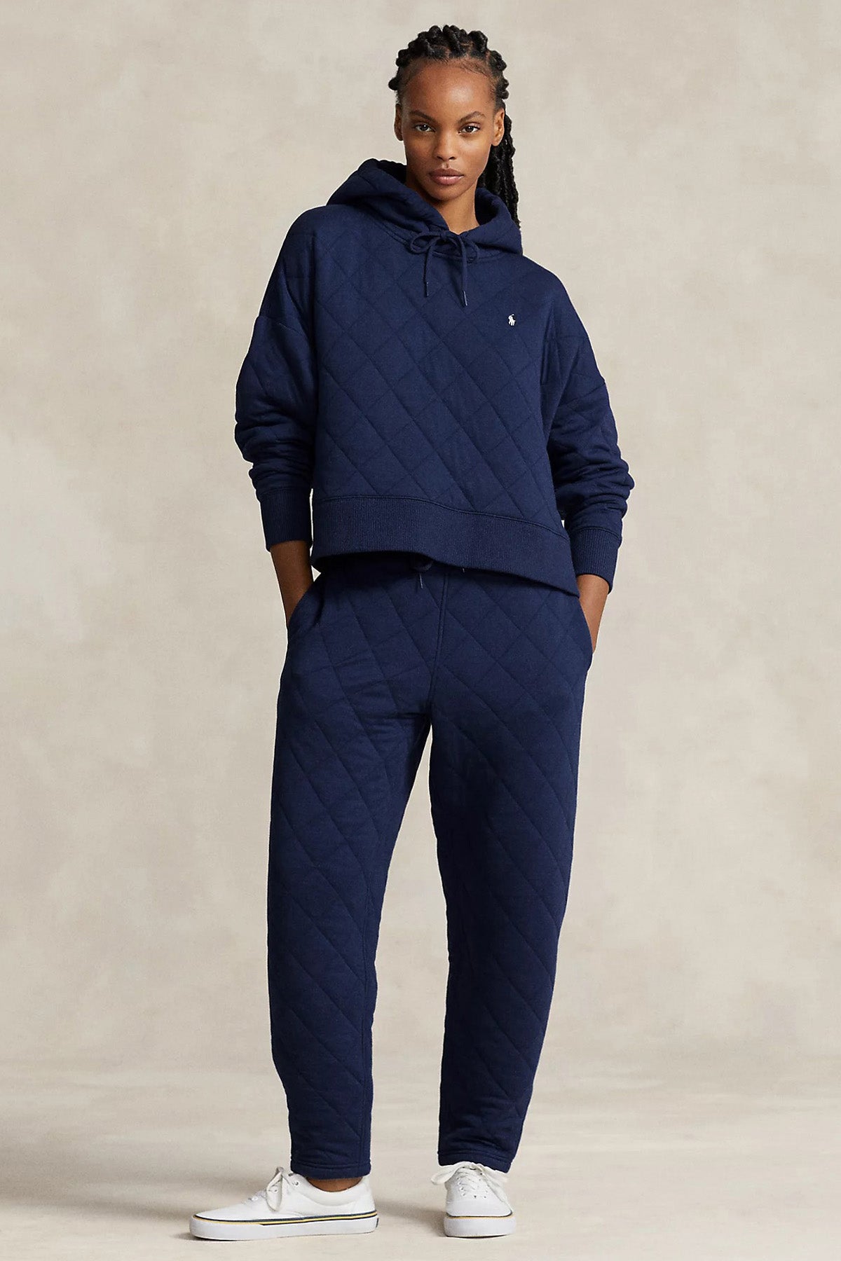 Polo Ralph Lauren Boxy Fit Kapitone Desenli Kapüşonlu Sweatshirt-Libas Trendy Fashion Store