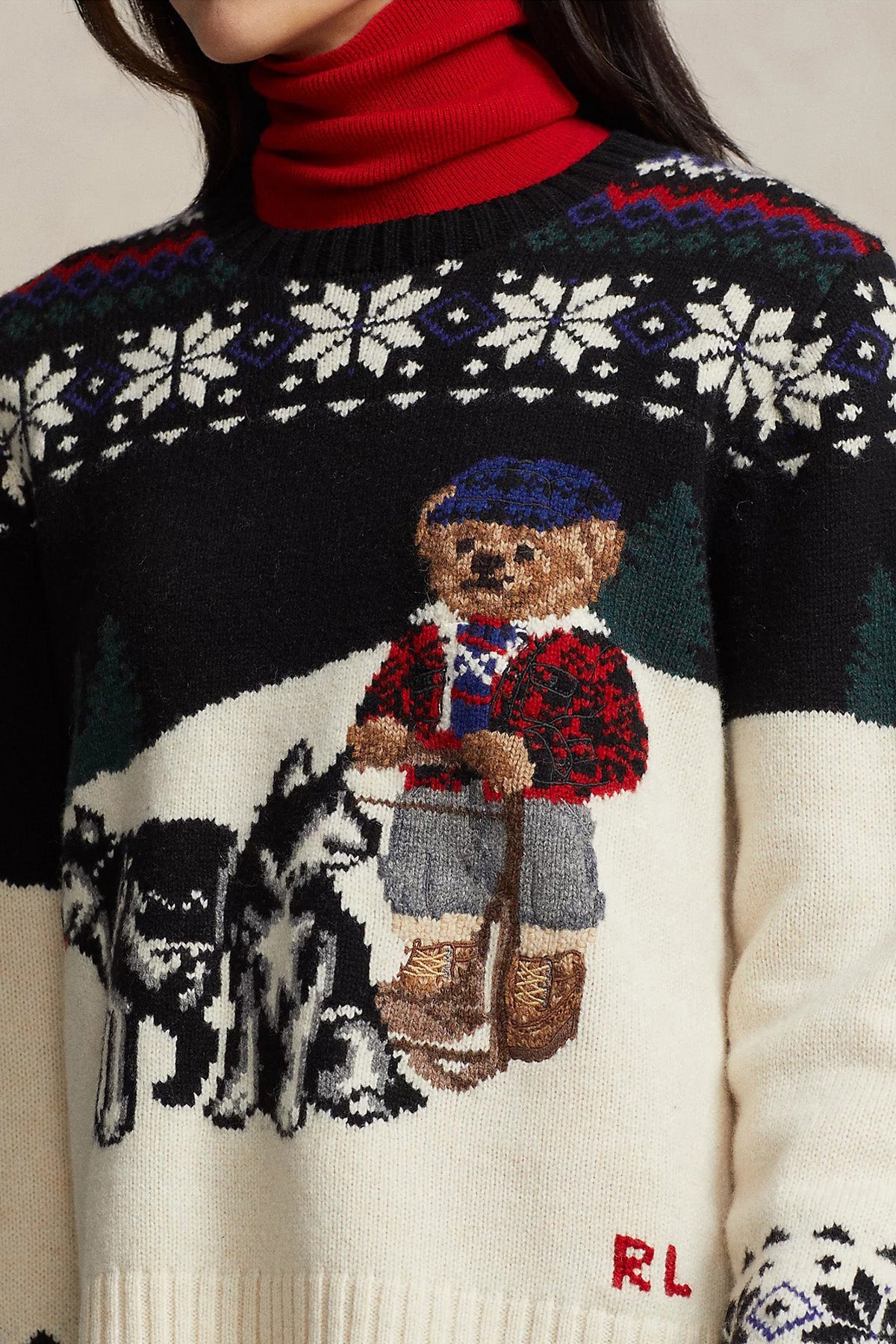 Polo Ralph Lauren Polo Bear Husky Kayak Temalı Yün Örgü Triko-Libas Trendy Fashion Store