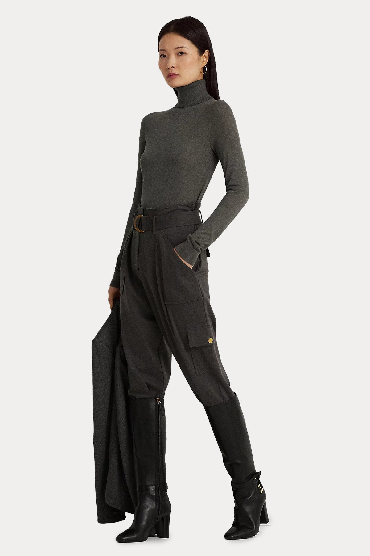 Polo Ralph Lauren Balıkçı Yaka İpekli İnce Örgü Triko-Libas Trendy Fashion Store